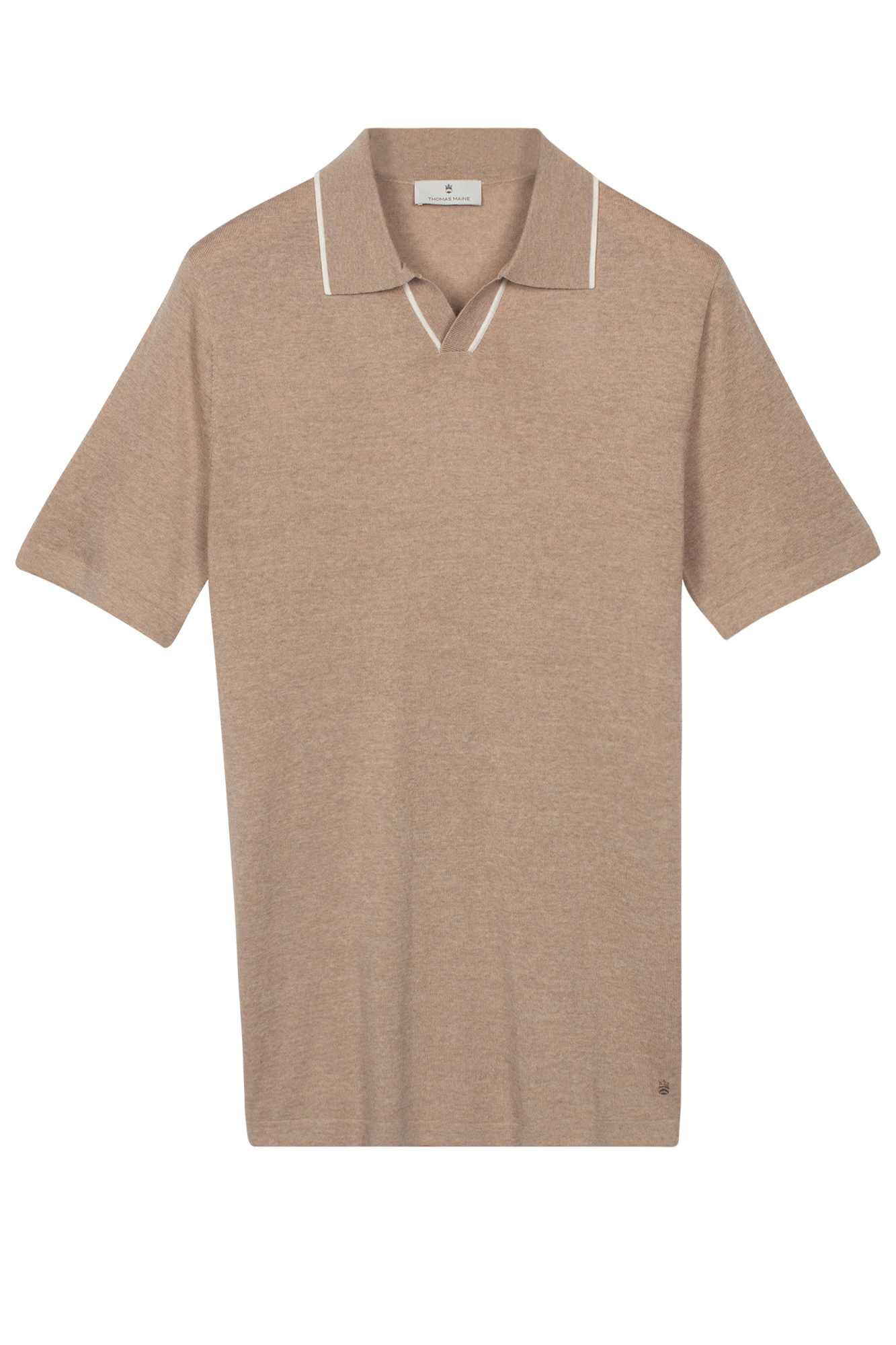 Merino Polo Pullover - Beige