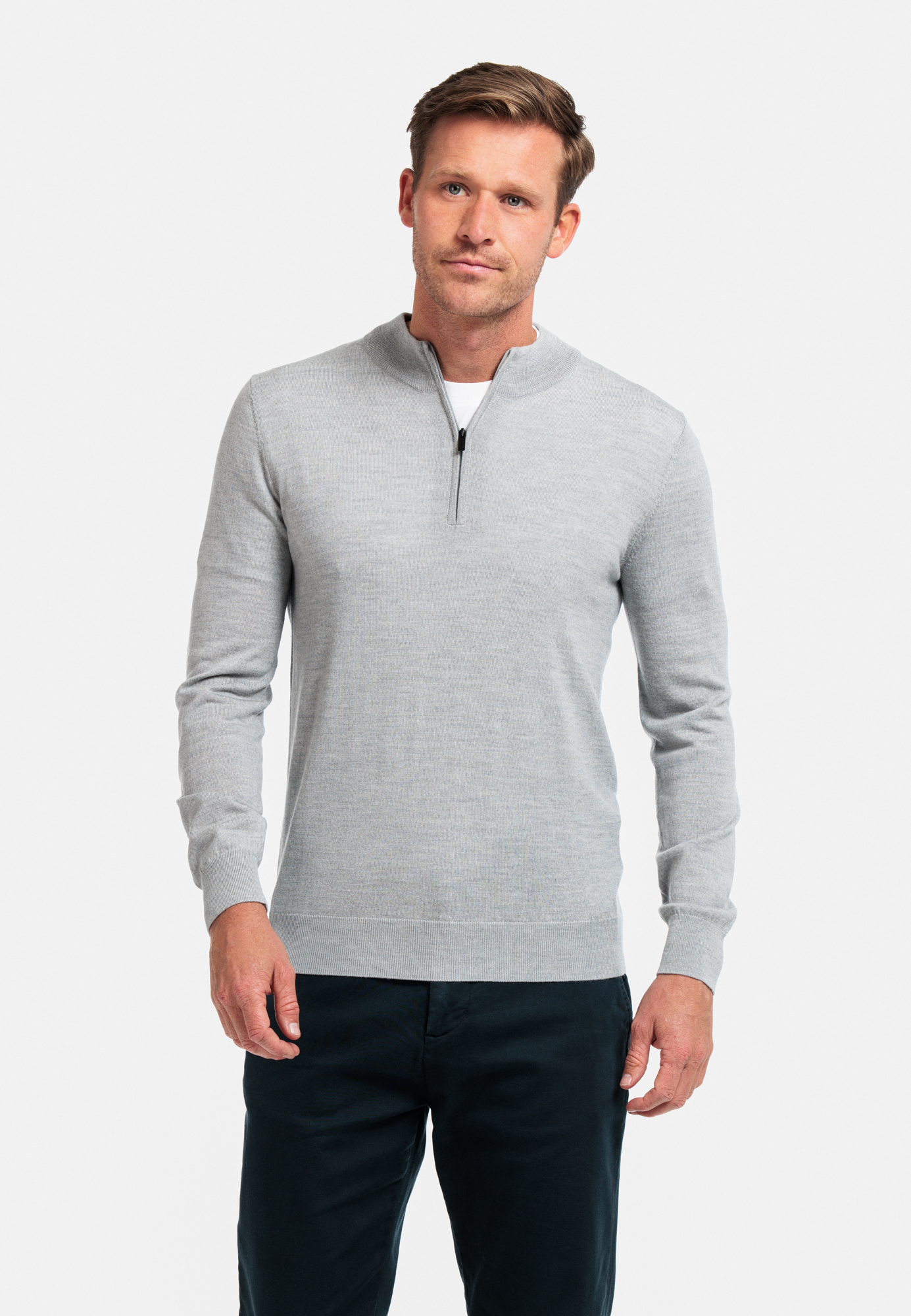 Merino Pullover 1/2 zip - Grey