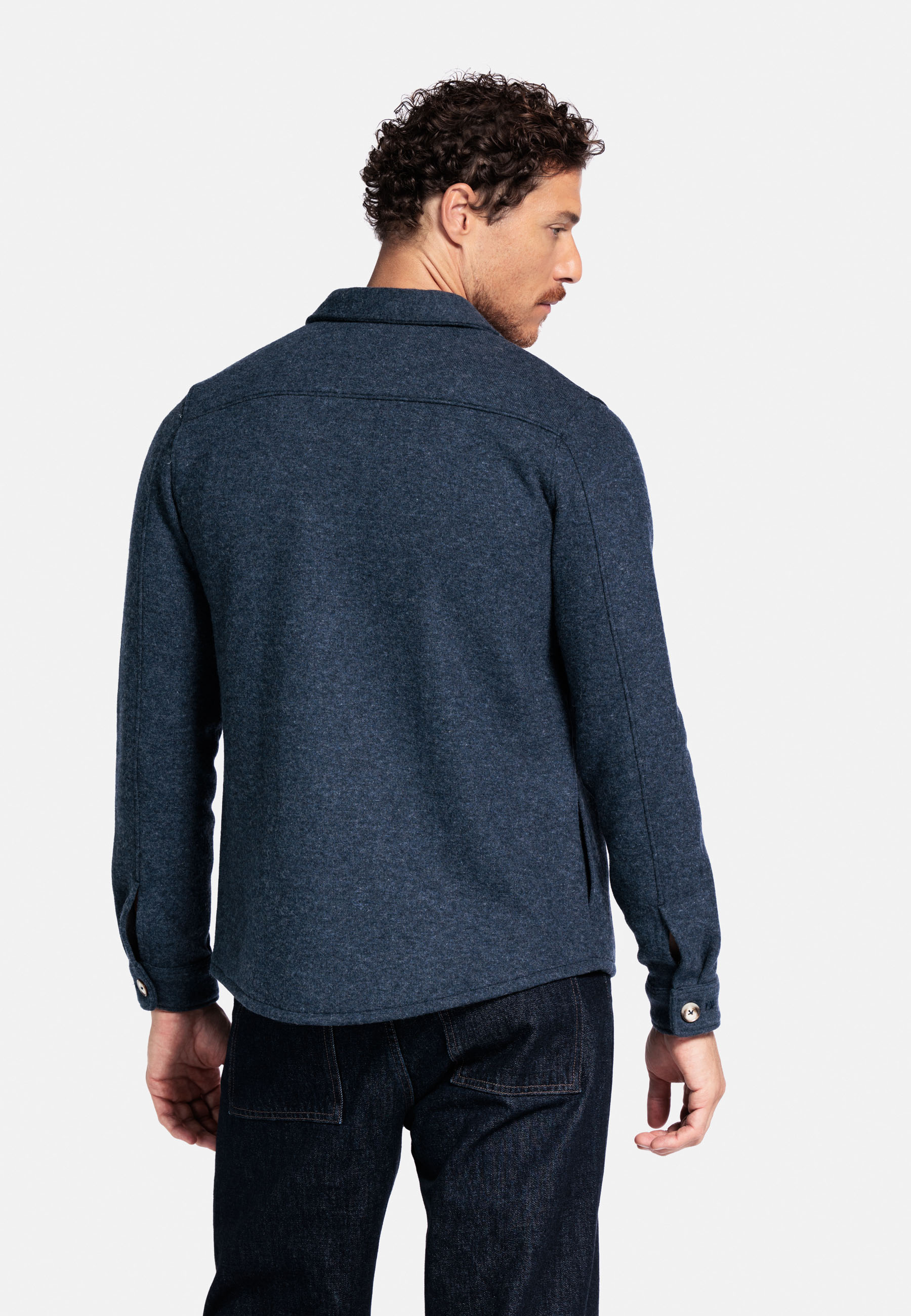 Wolmix overshirt - Mid Blue