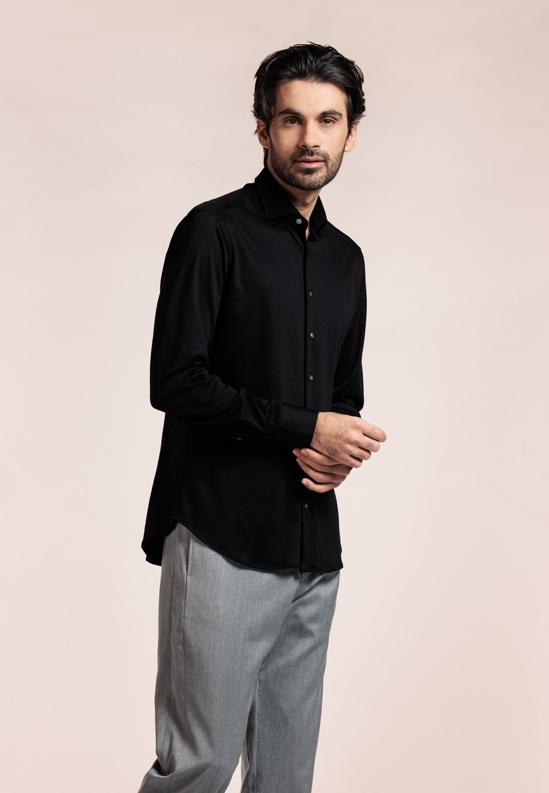 Liquid Cotton Overhemd - Black