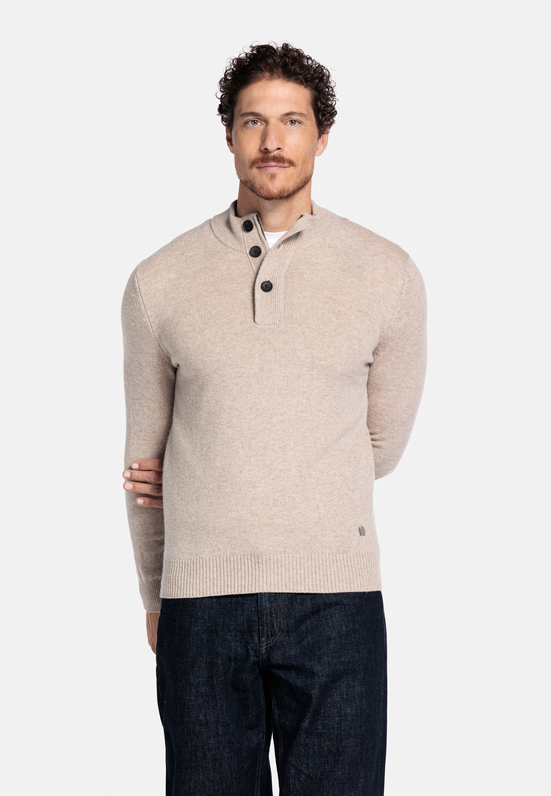 Lamswollen trui - Beige