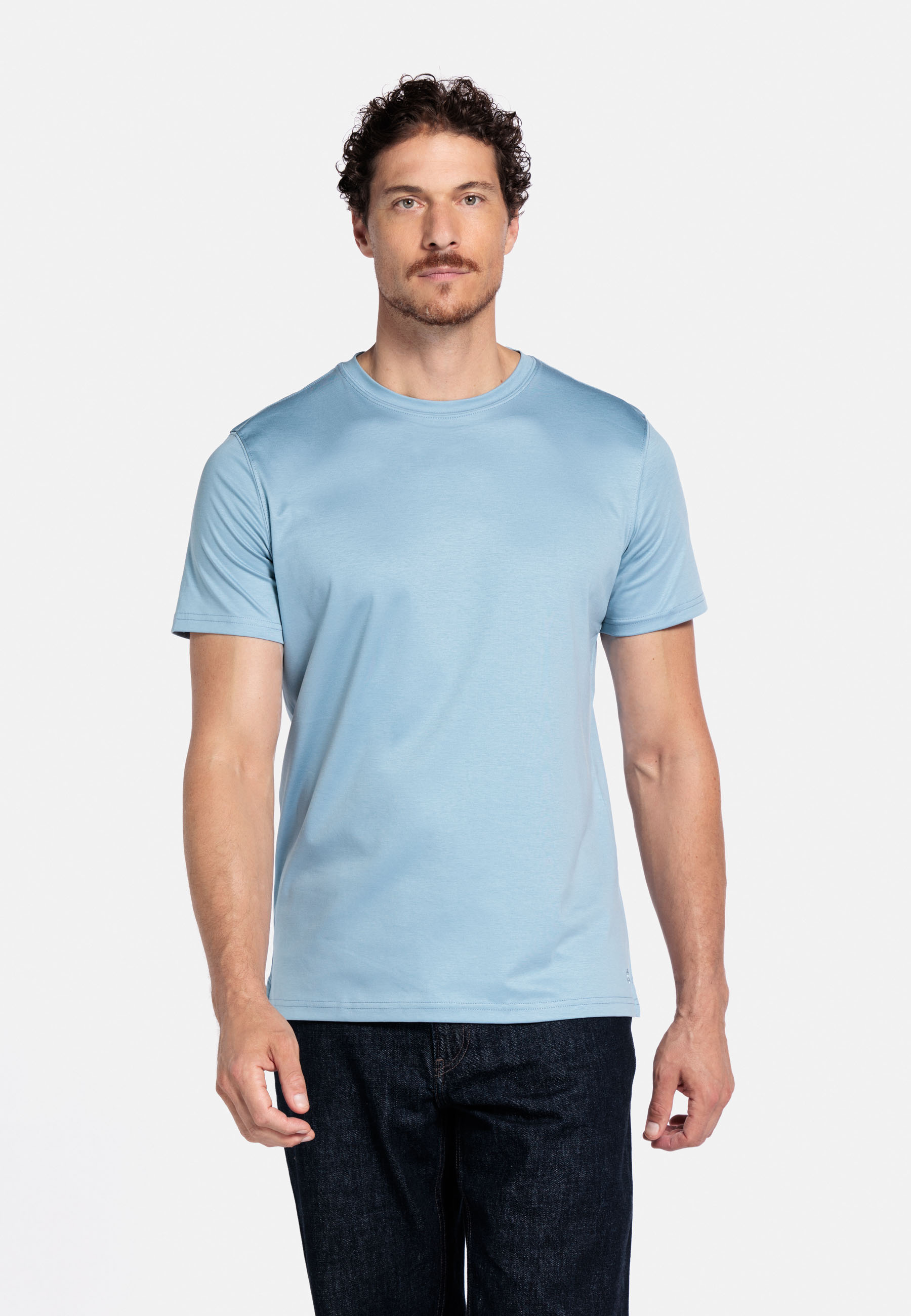 Liquid cotton T-shirt - Mid Blue