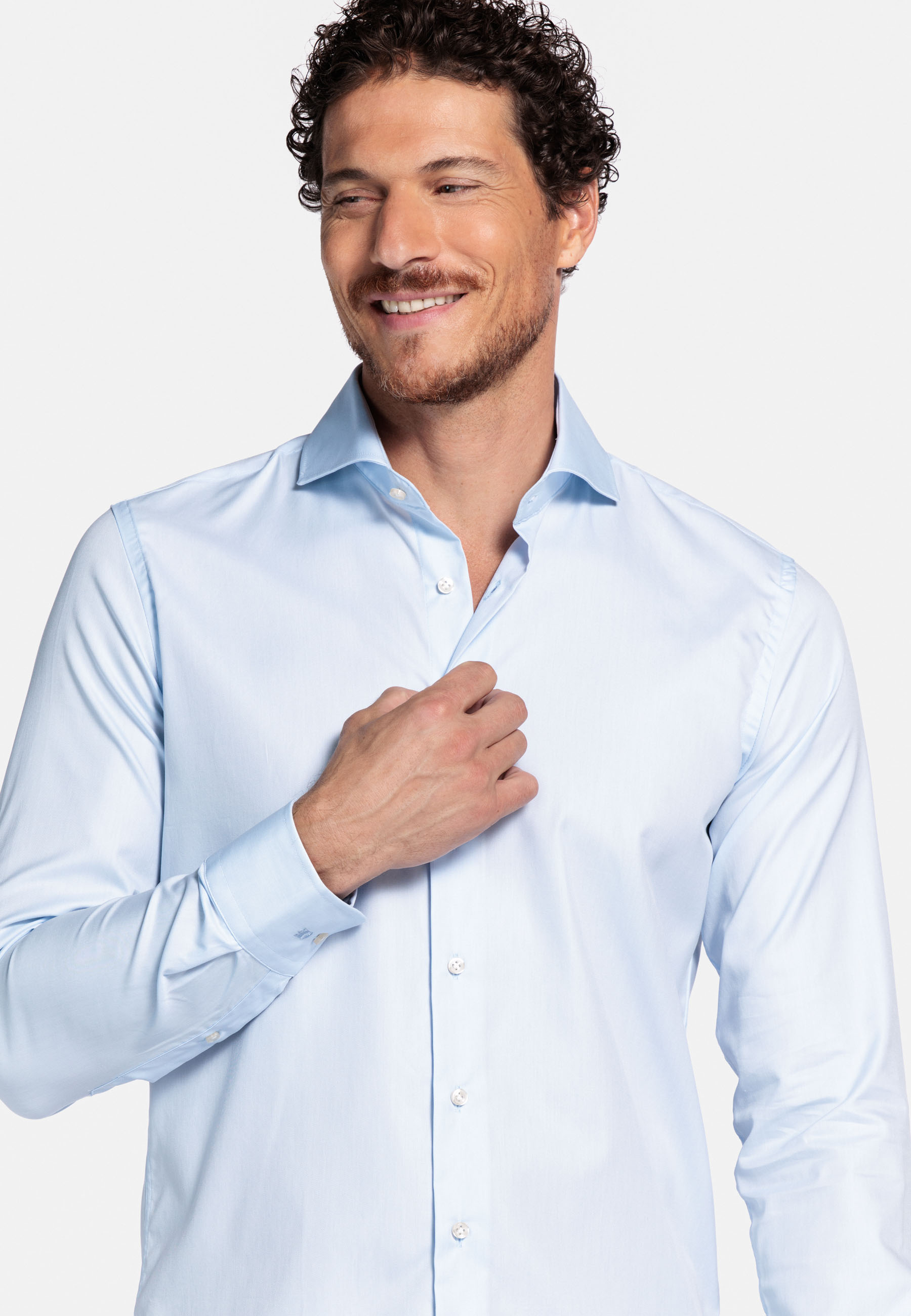 Two-ply katoenen overhemd - Light Blue