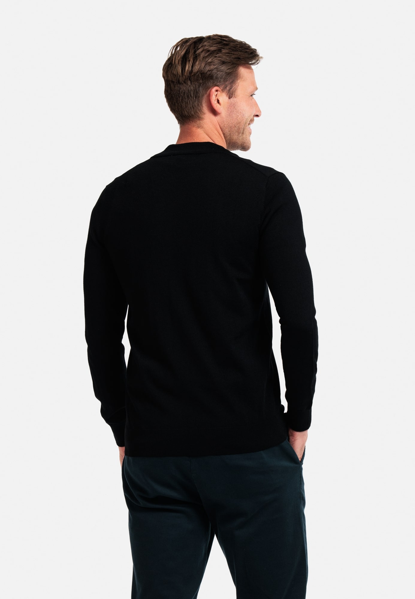 Merino Pullover 1/2 zip - Black