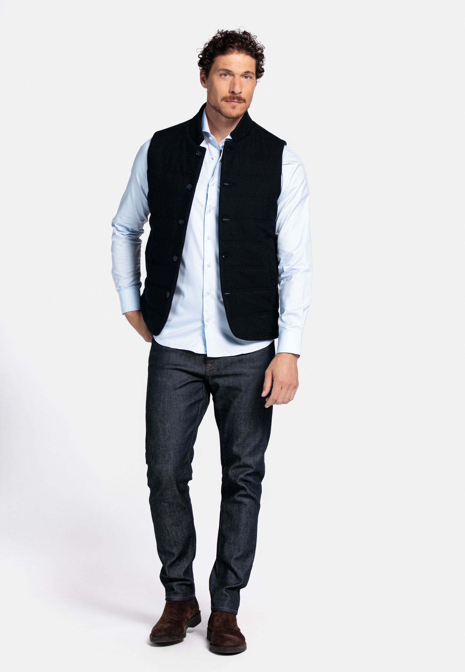 Two-ply katoenen overhemd - Light Blue