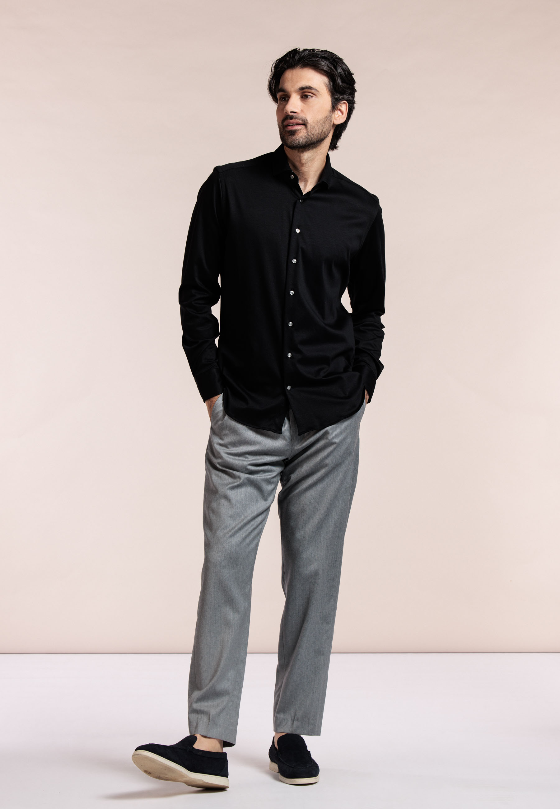 Liquid Cotton Overhemd - Black