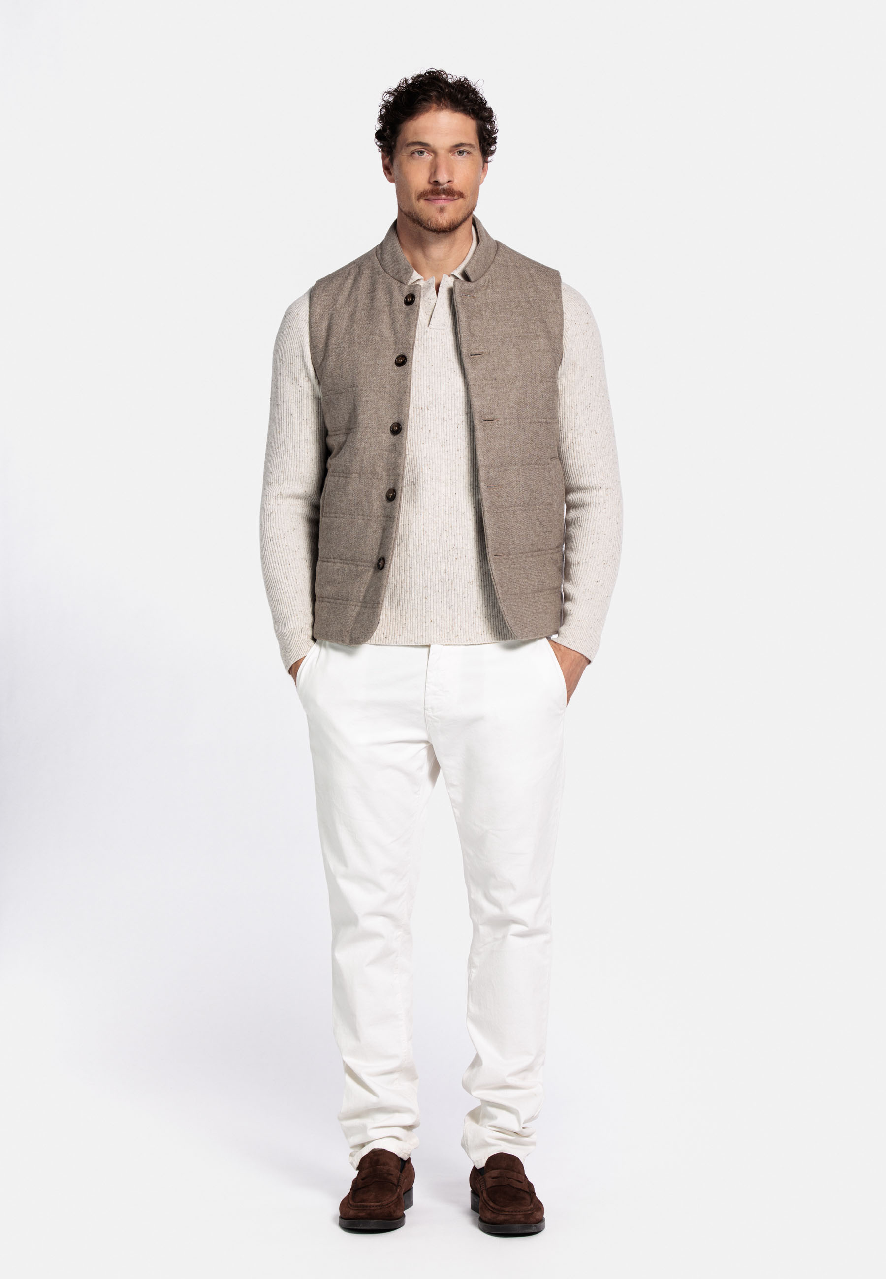 Wolmix Bodywarmer - Licht Beige