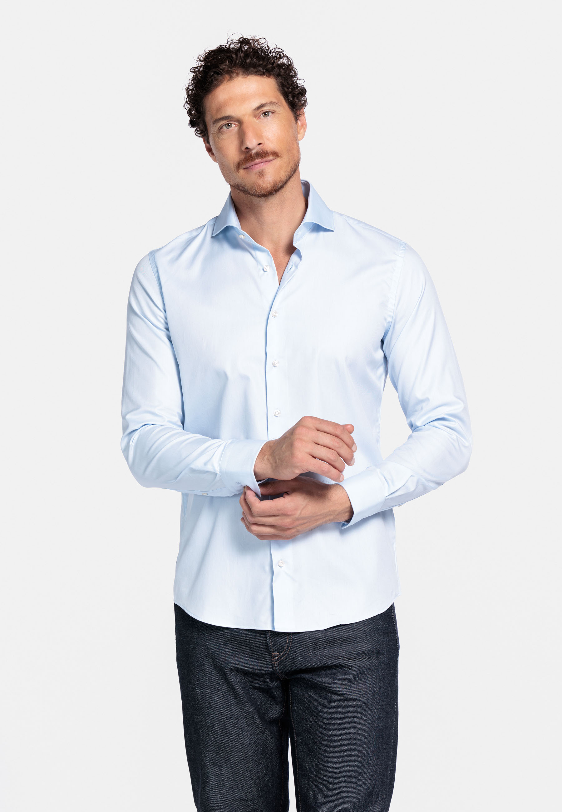 Two-ply katoenen overhemd - Light Blue