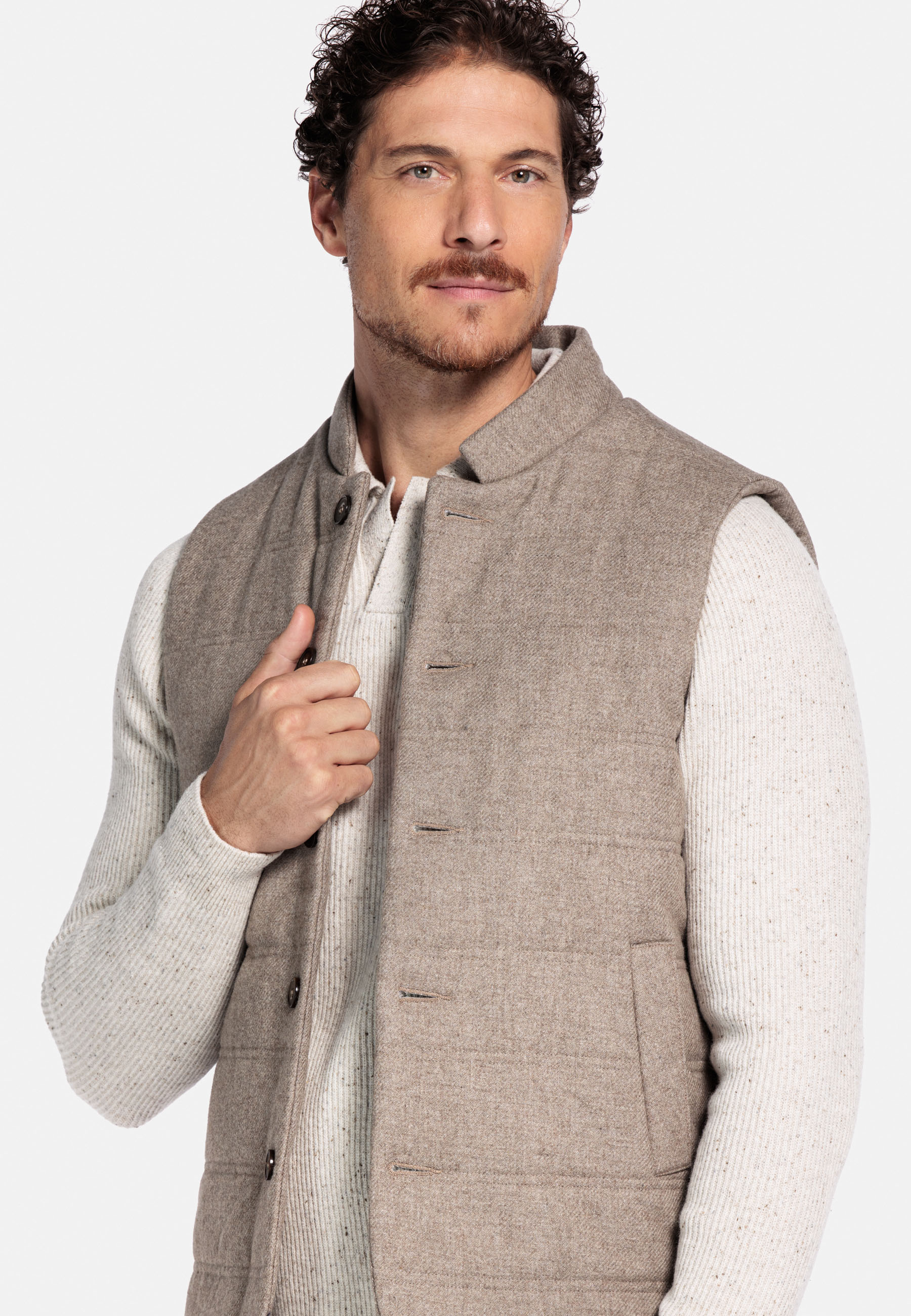 Wolmix Bodywarmer - Licht Beige