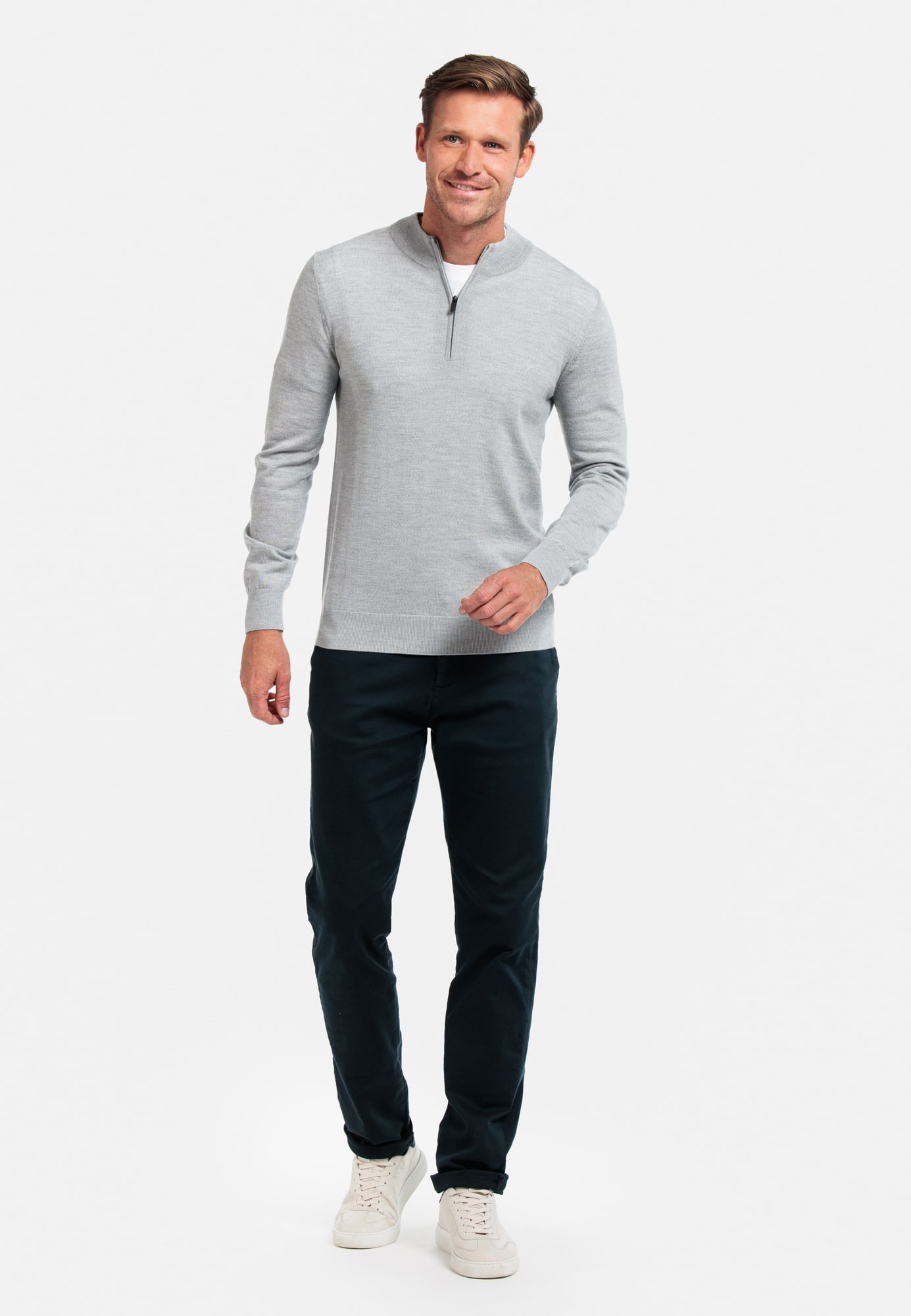 Merino Pullover 1/2 zip - Grey