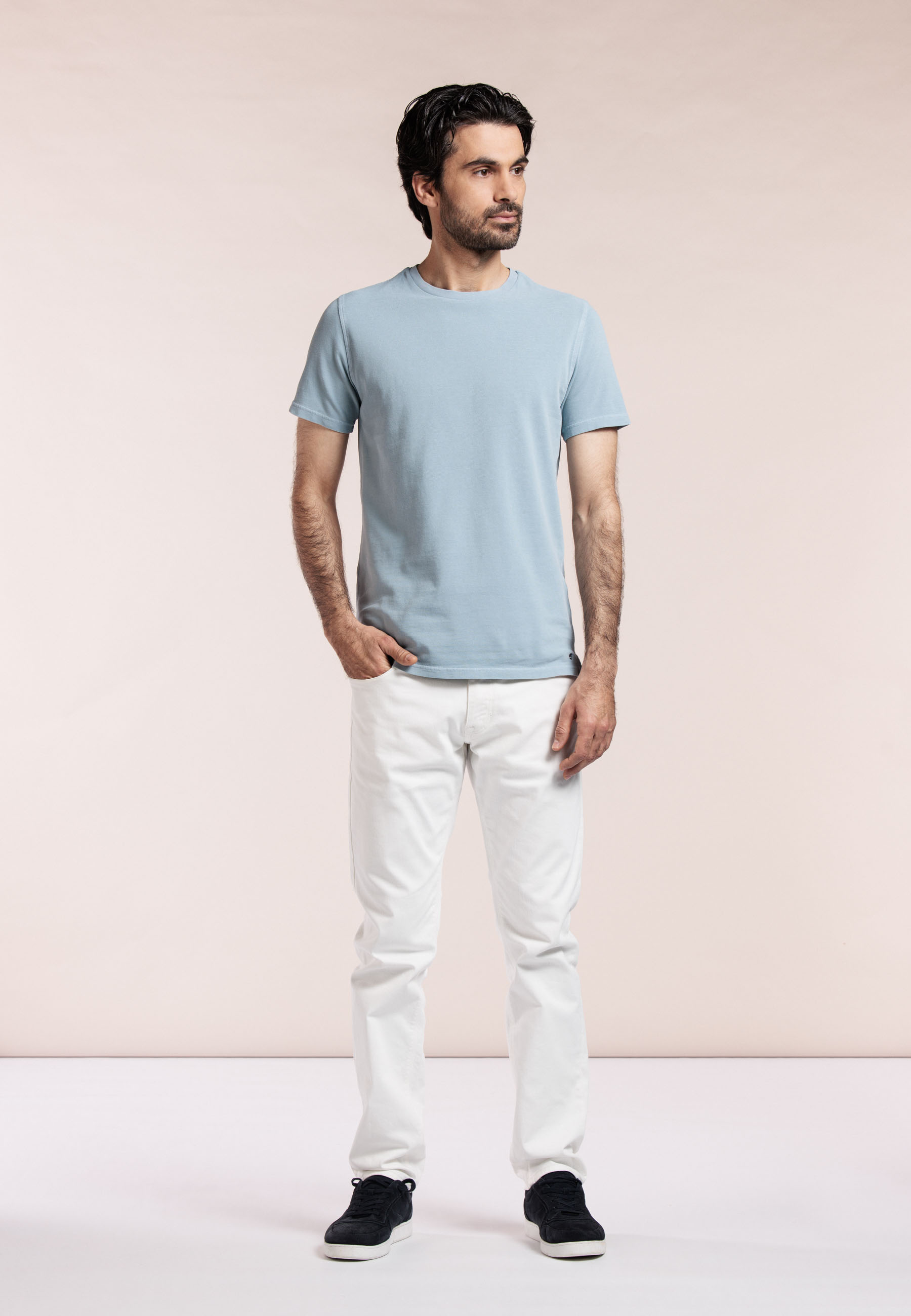 Garment-Dye katoen pique t-shirt