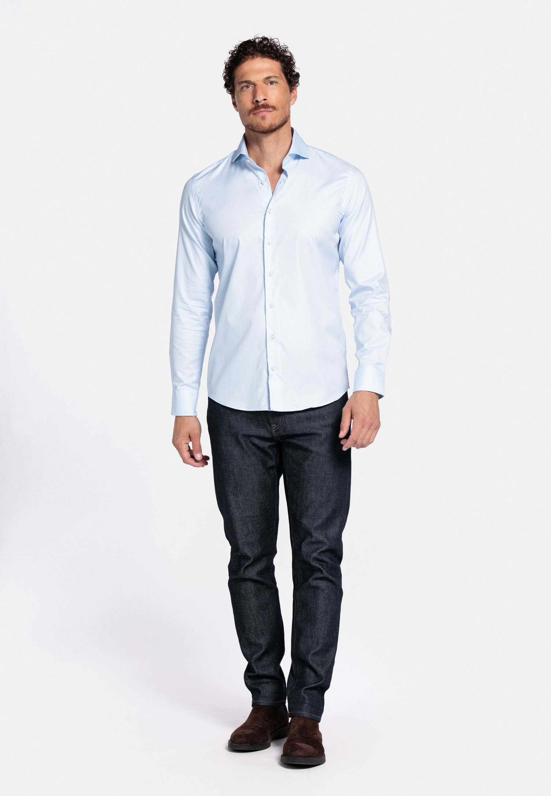 Two-ply katoenen overhemd - Light Blue