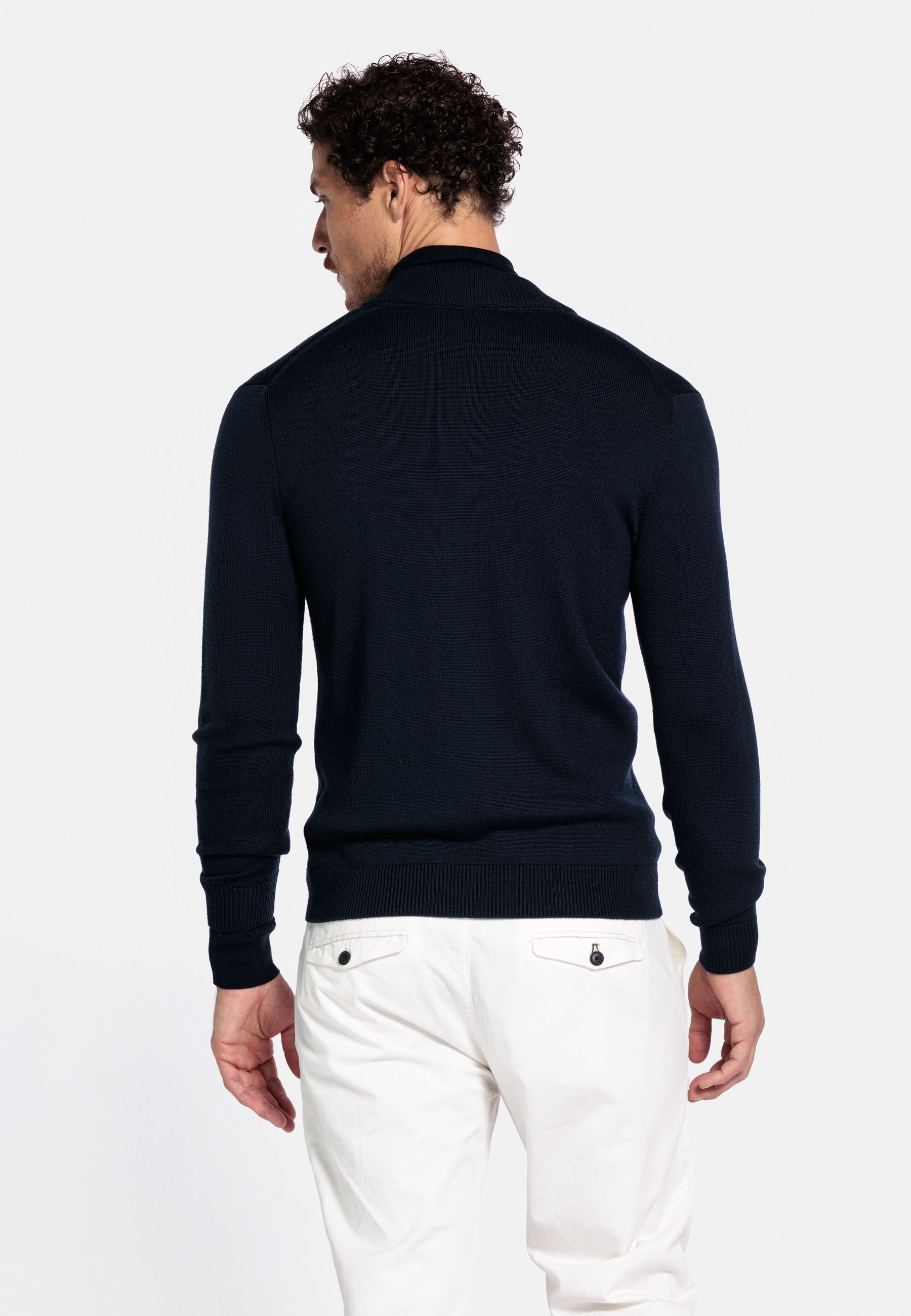 Gebreid merino wol vest - Blue