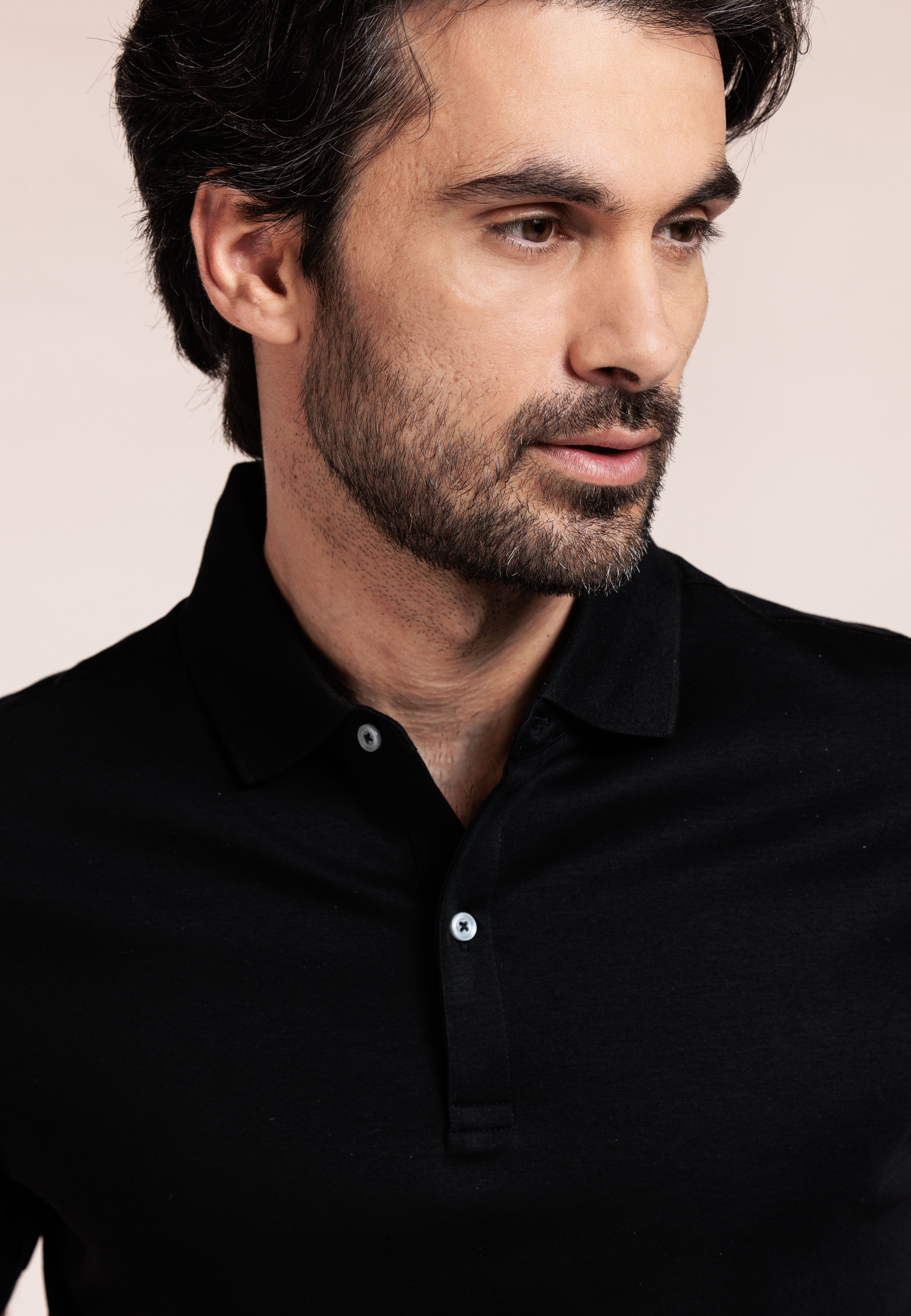 Liquid cotton polo - Black