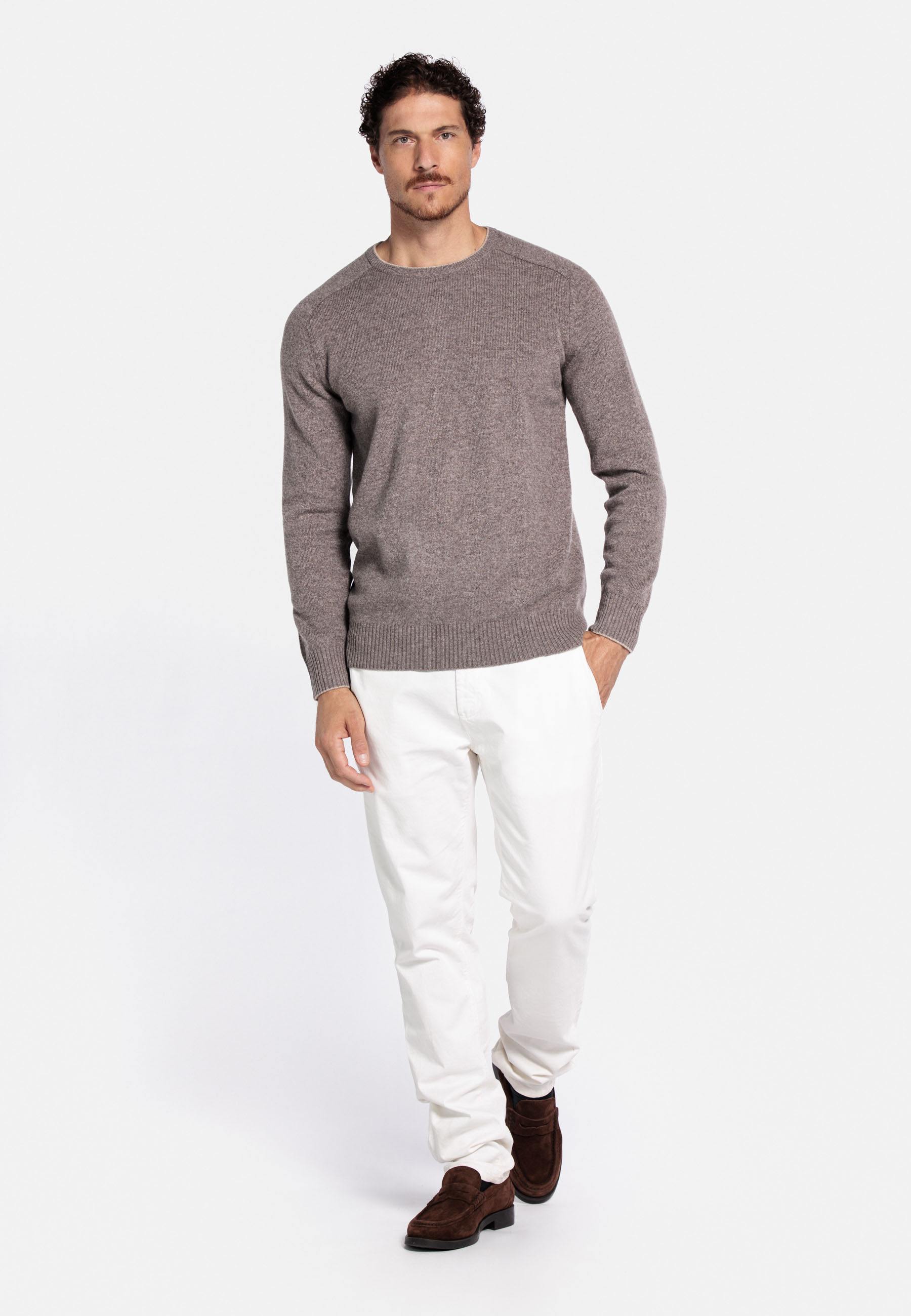 Lamswollen trui - Brown