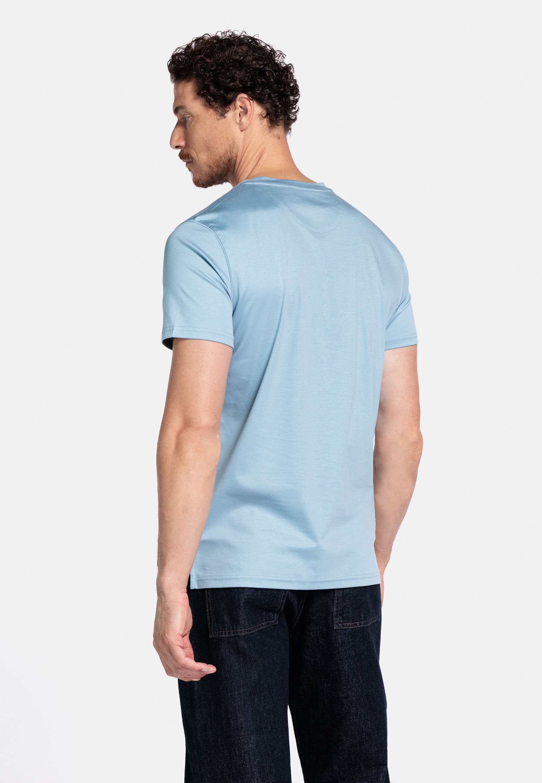Liquid cotton T-shirt - Mid Blue