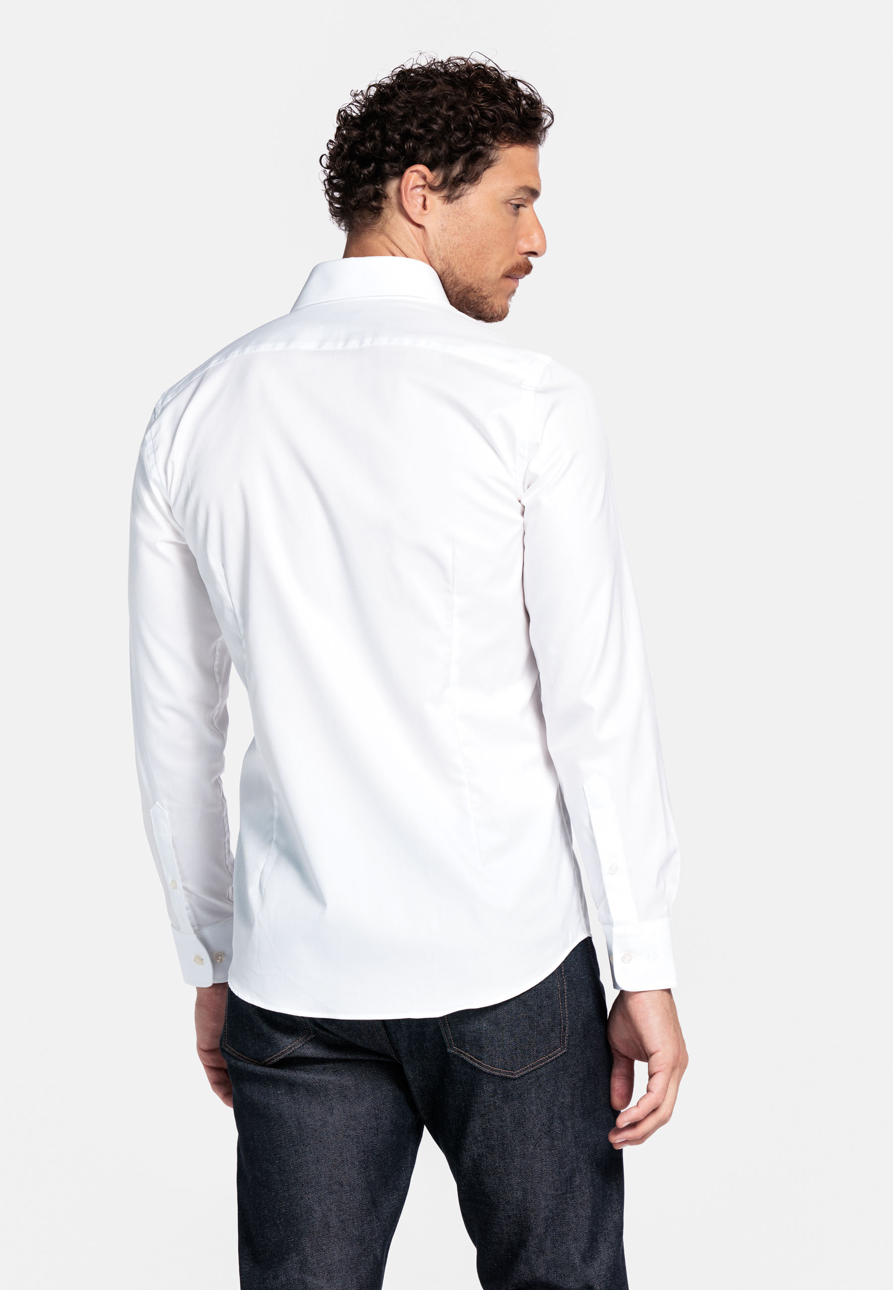 Two-ply katoenen overhemd - White