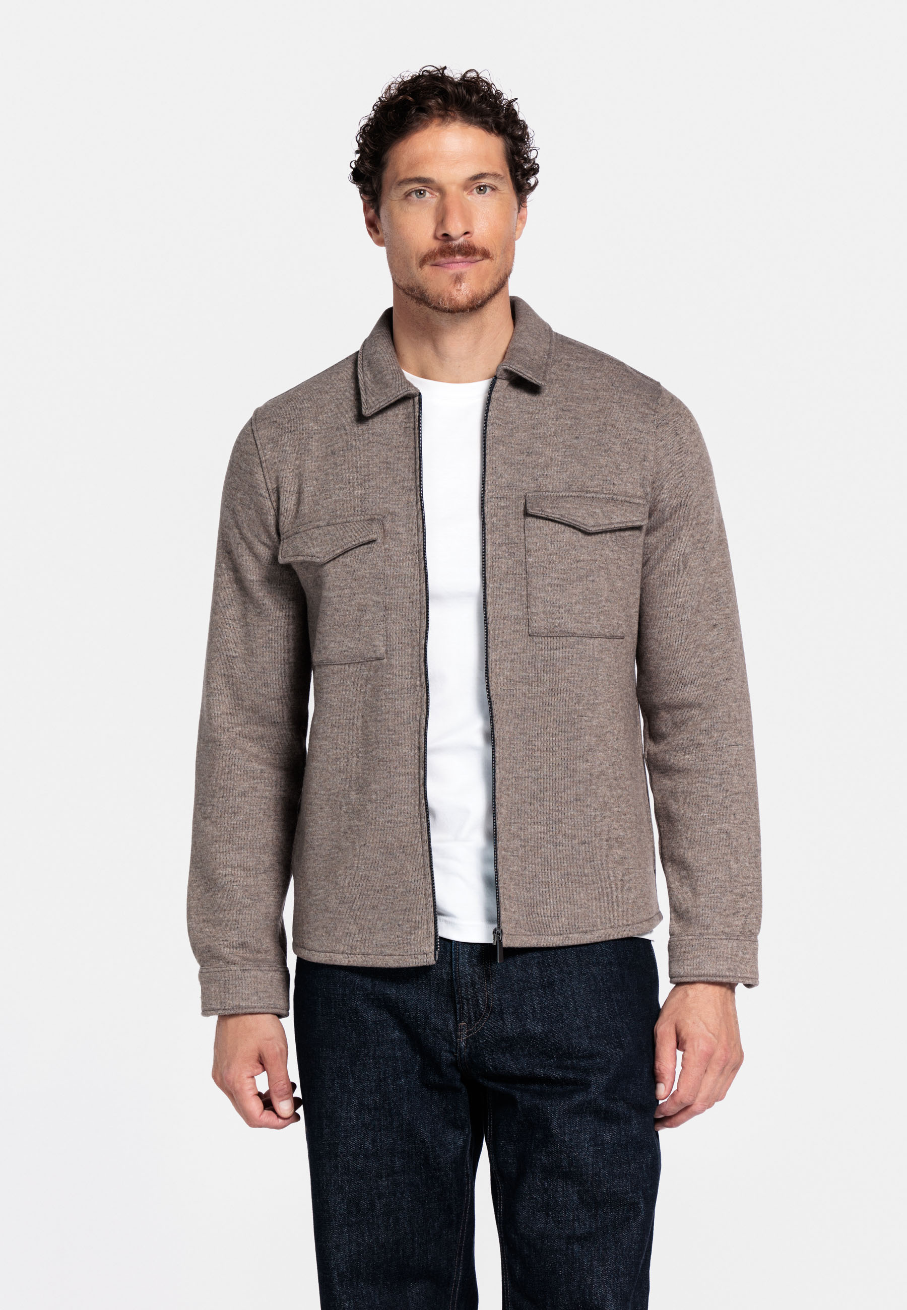 Wolmix overshirt - Brown