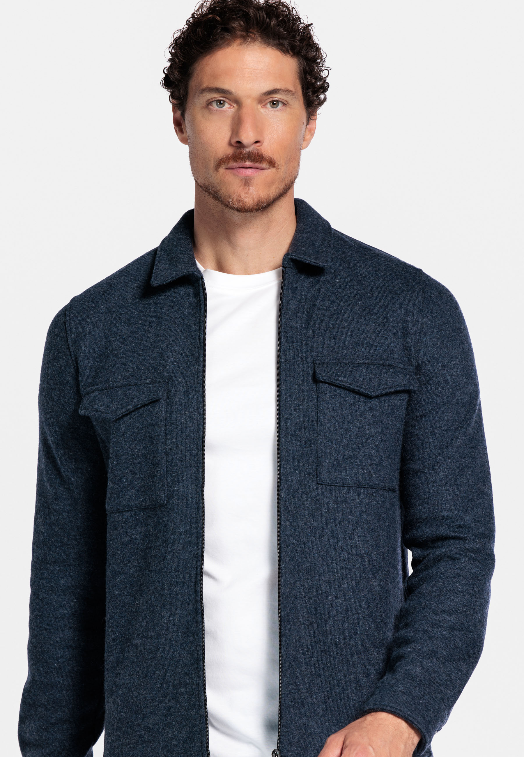 Wolmix overshirt - Mid Blue