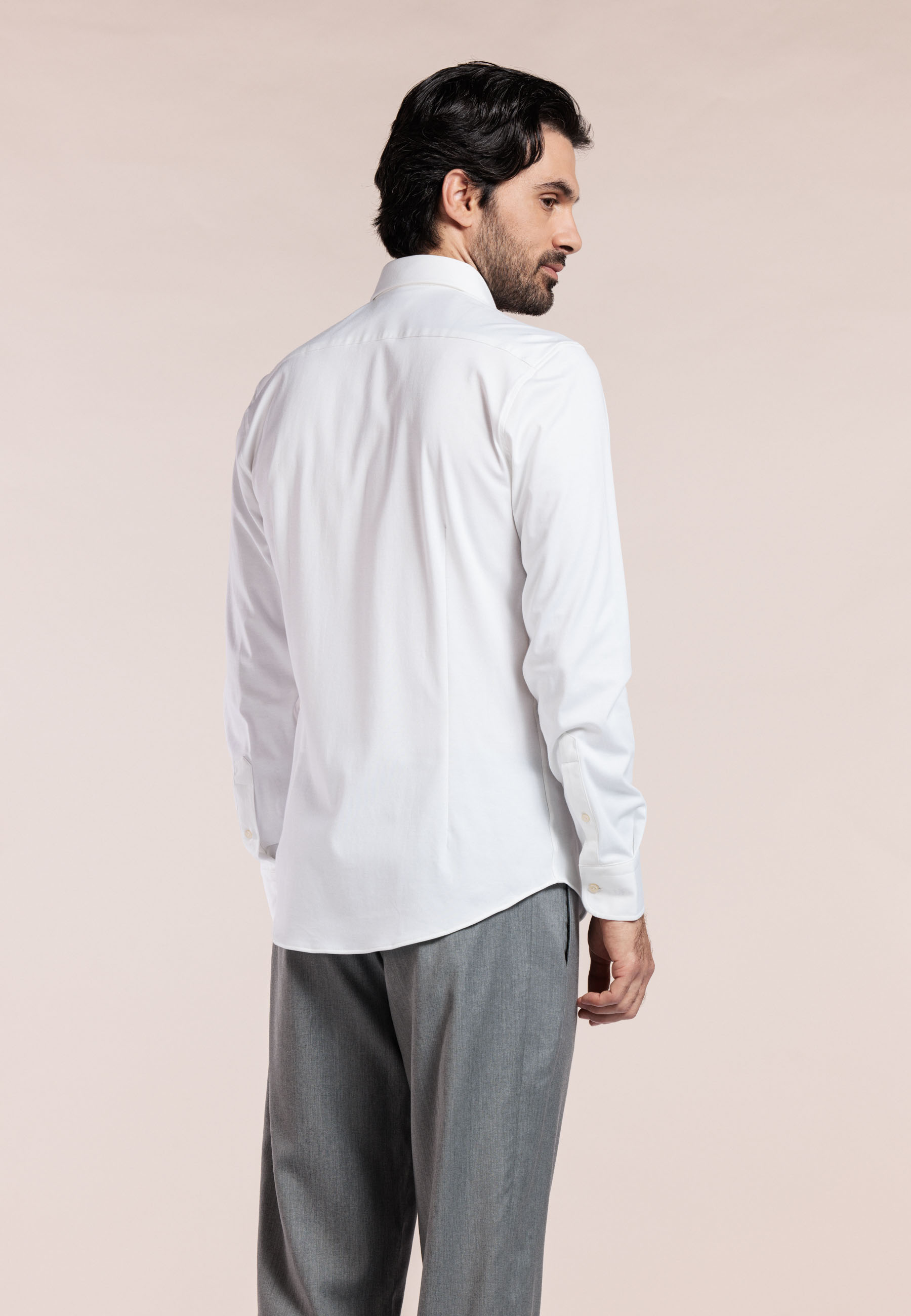 Melange pique stretch overhemd