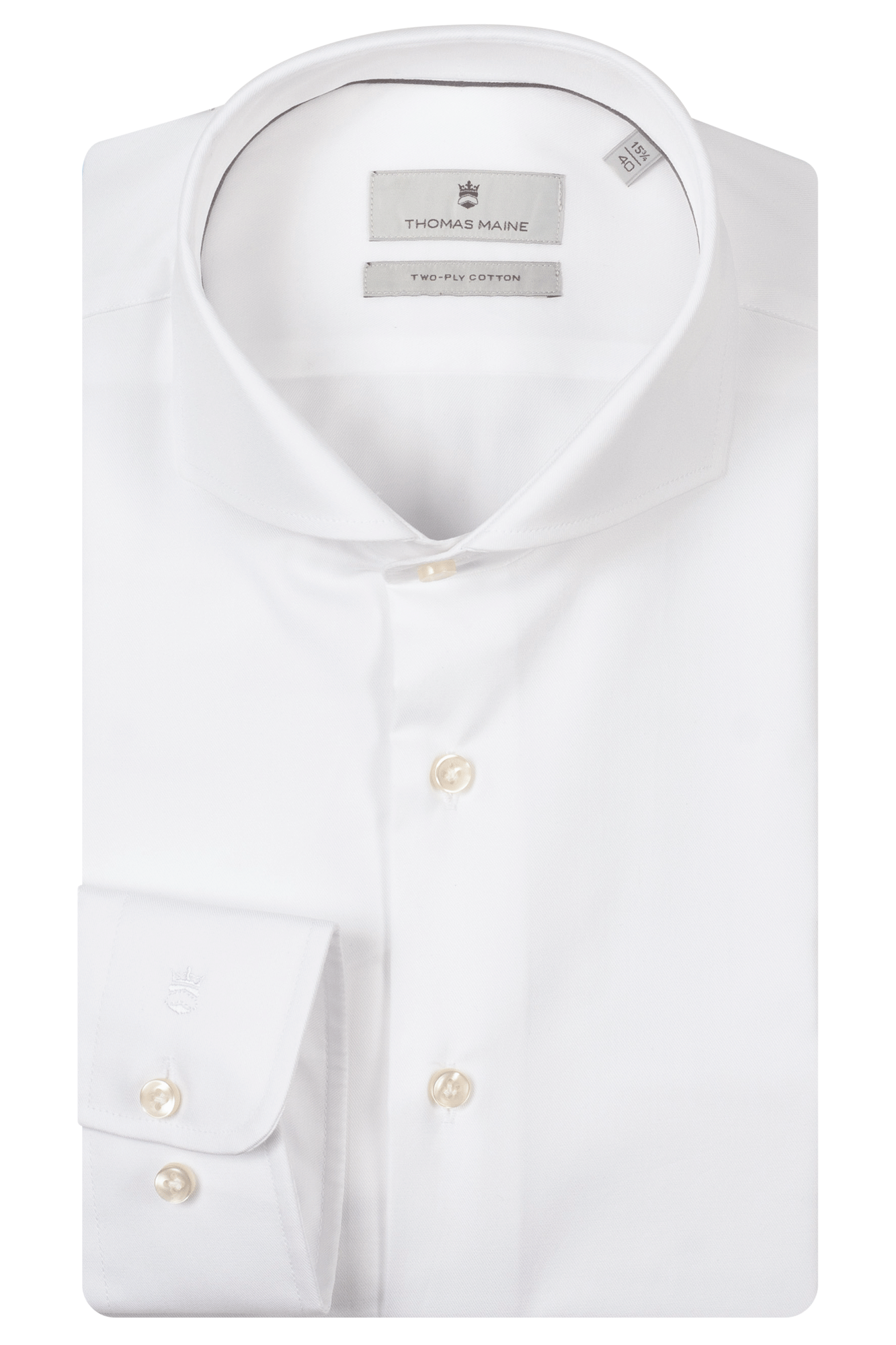 Two-ply katoenen overhemd - White