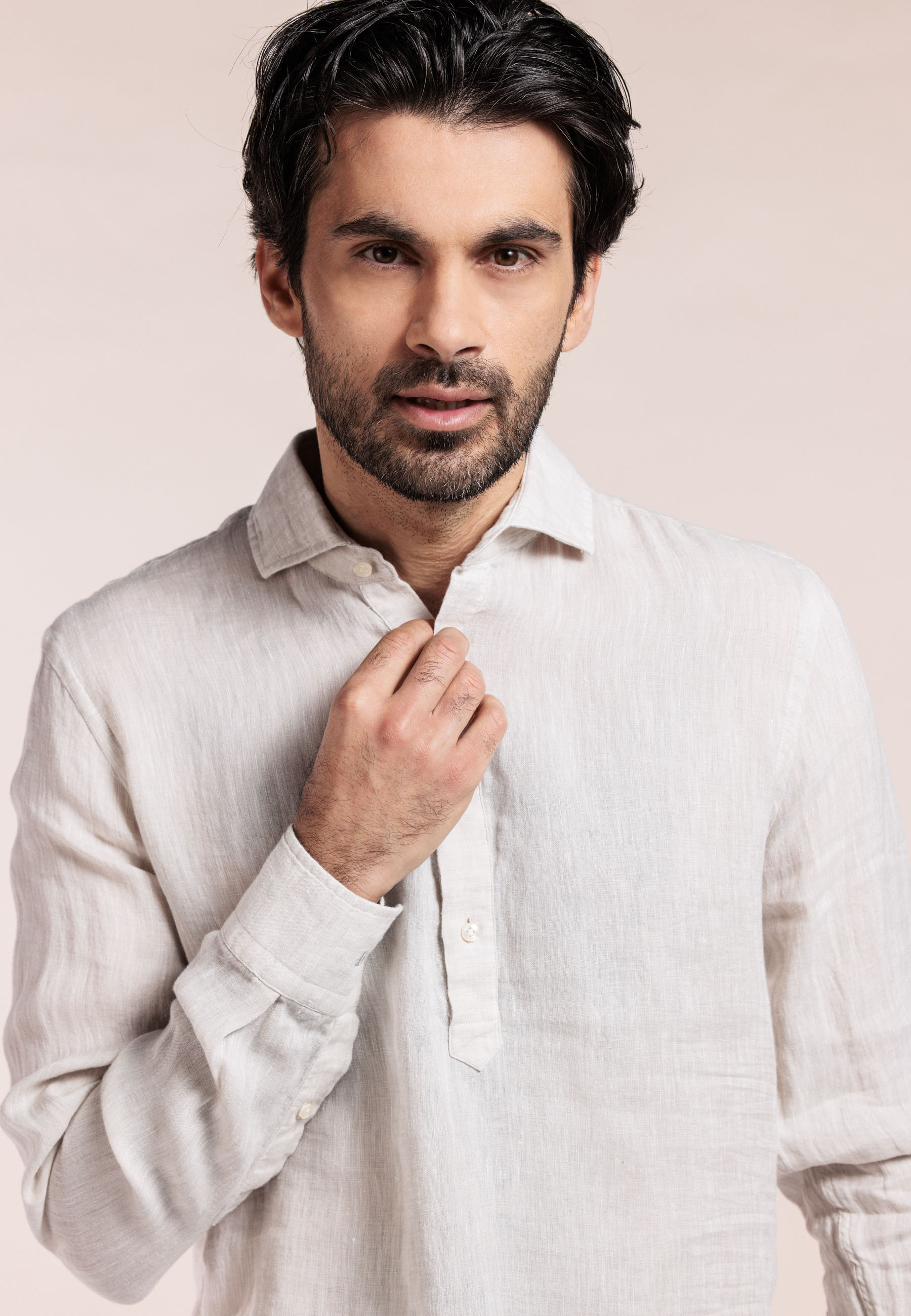 Linen pop over shirt