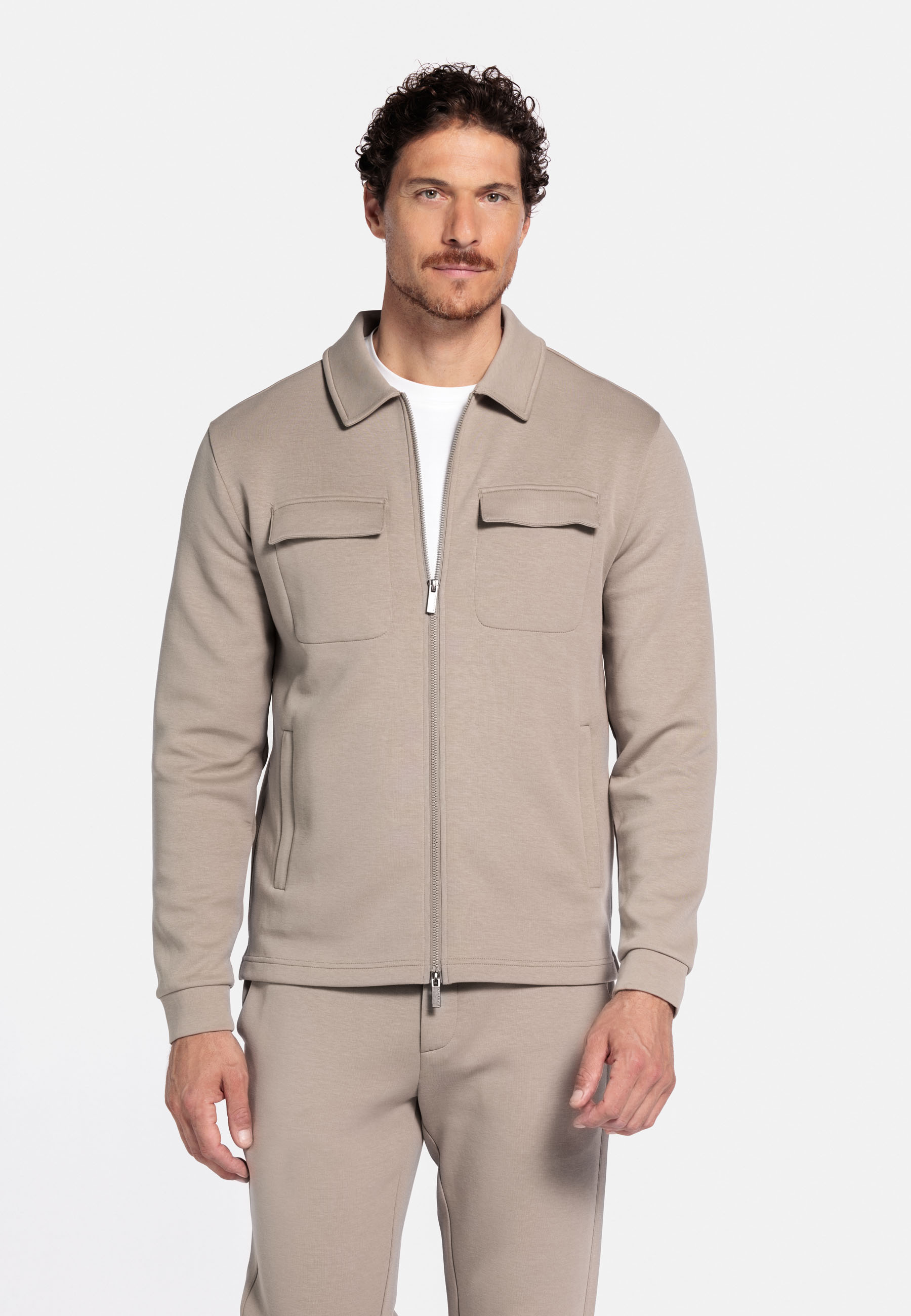 Jersey sweat overshirt - Beige