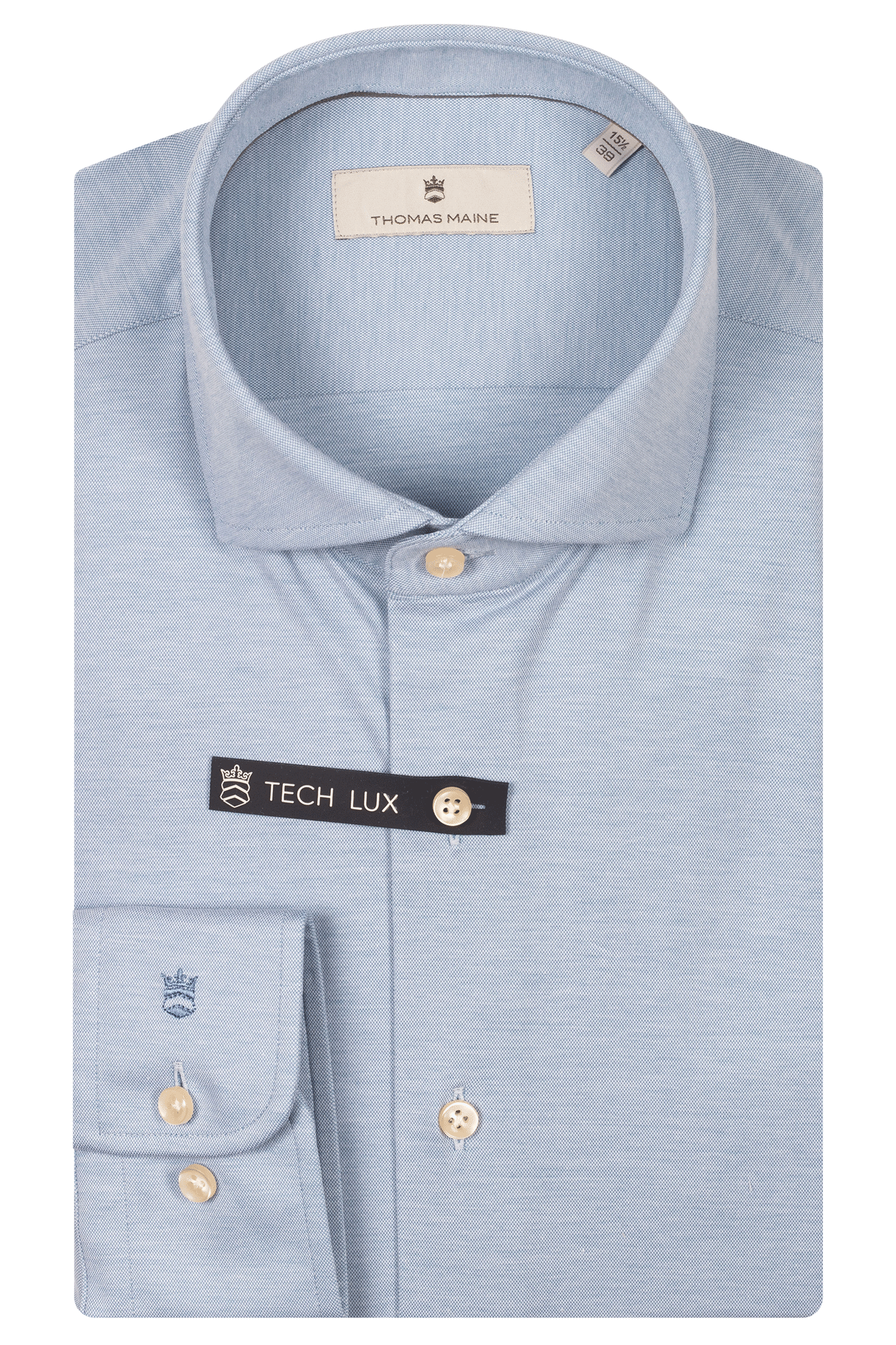 Melange pique stretch overhemd