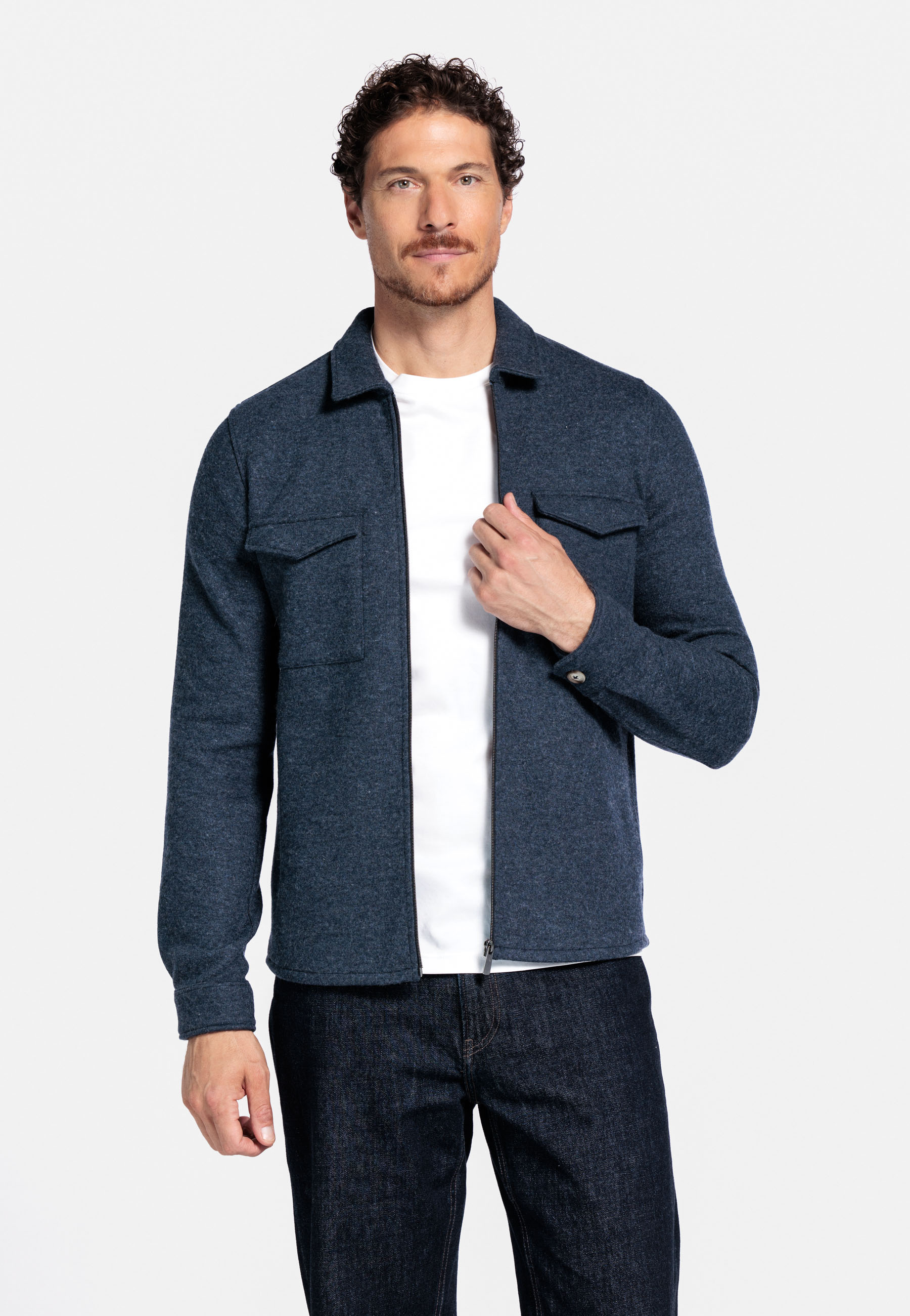 Wolmix overshirt - Mid Blue