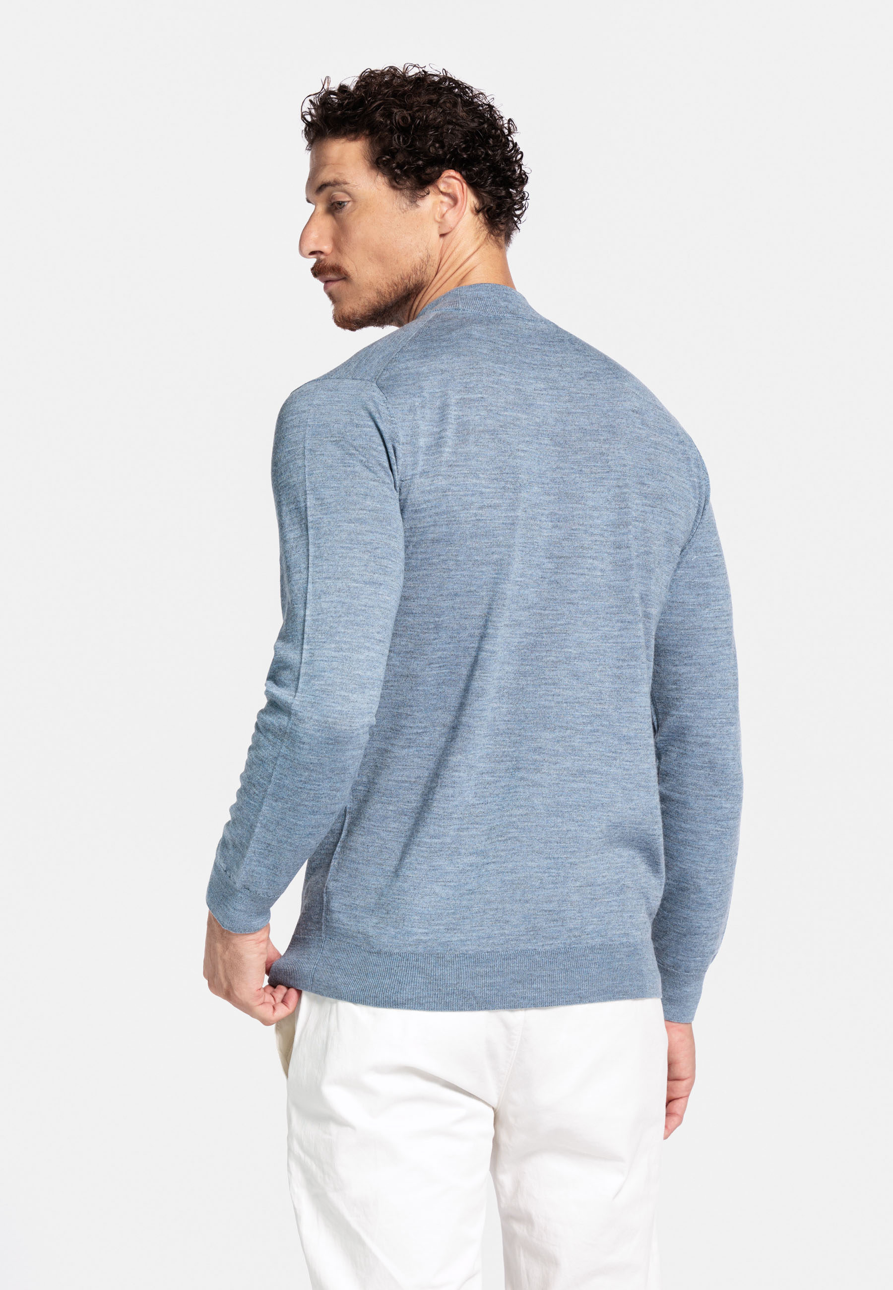 Merinowollen pullover - Blue