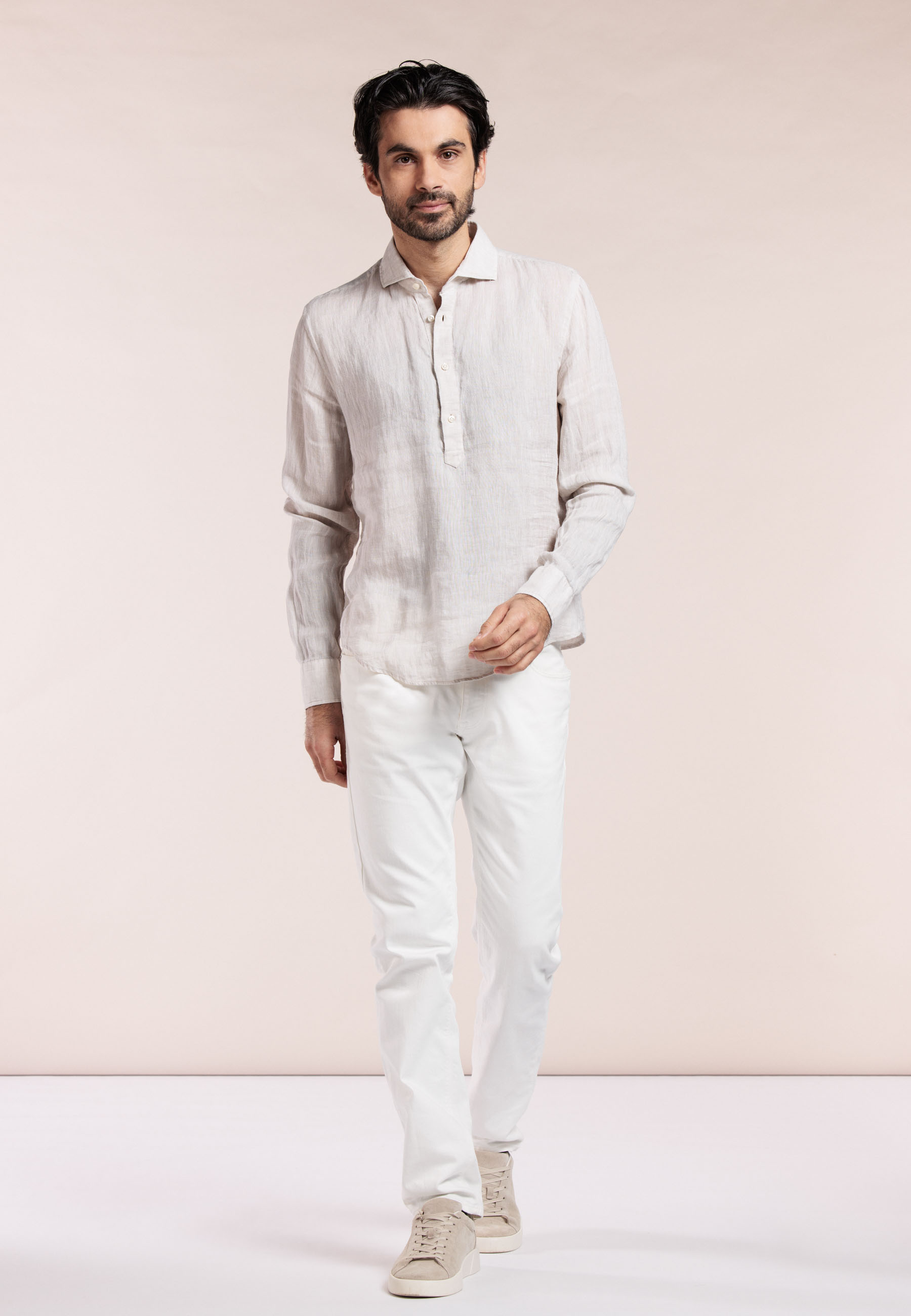 Linen pop over shirt
