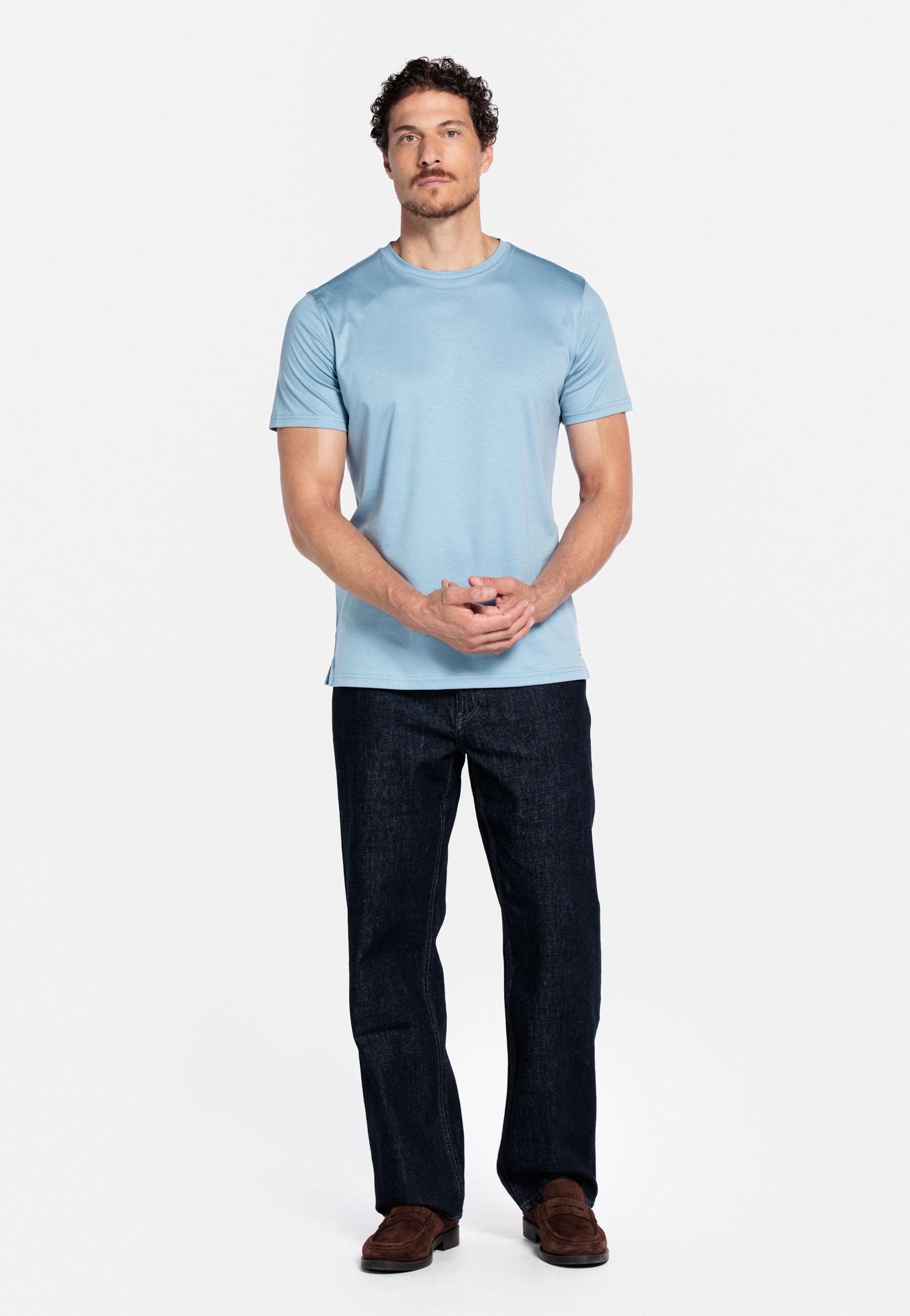 Liquid cotton T-shirt - Mid Blue
