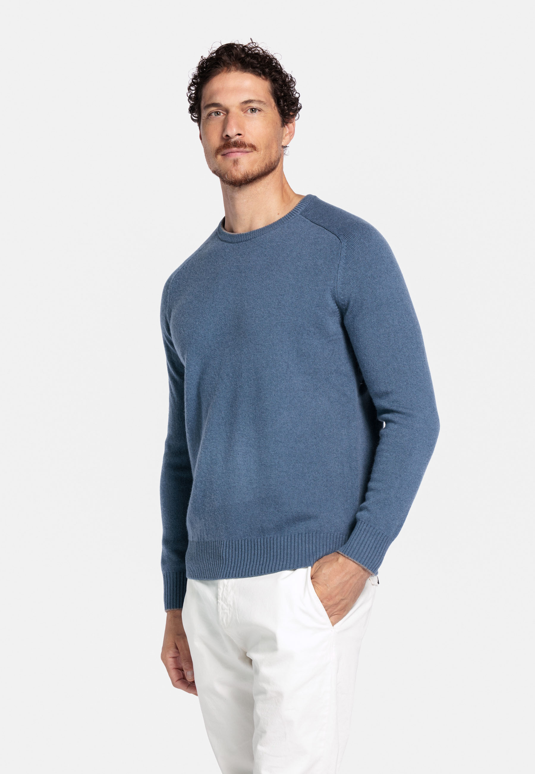 Lamswollen trui - Blue