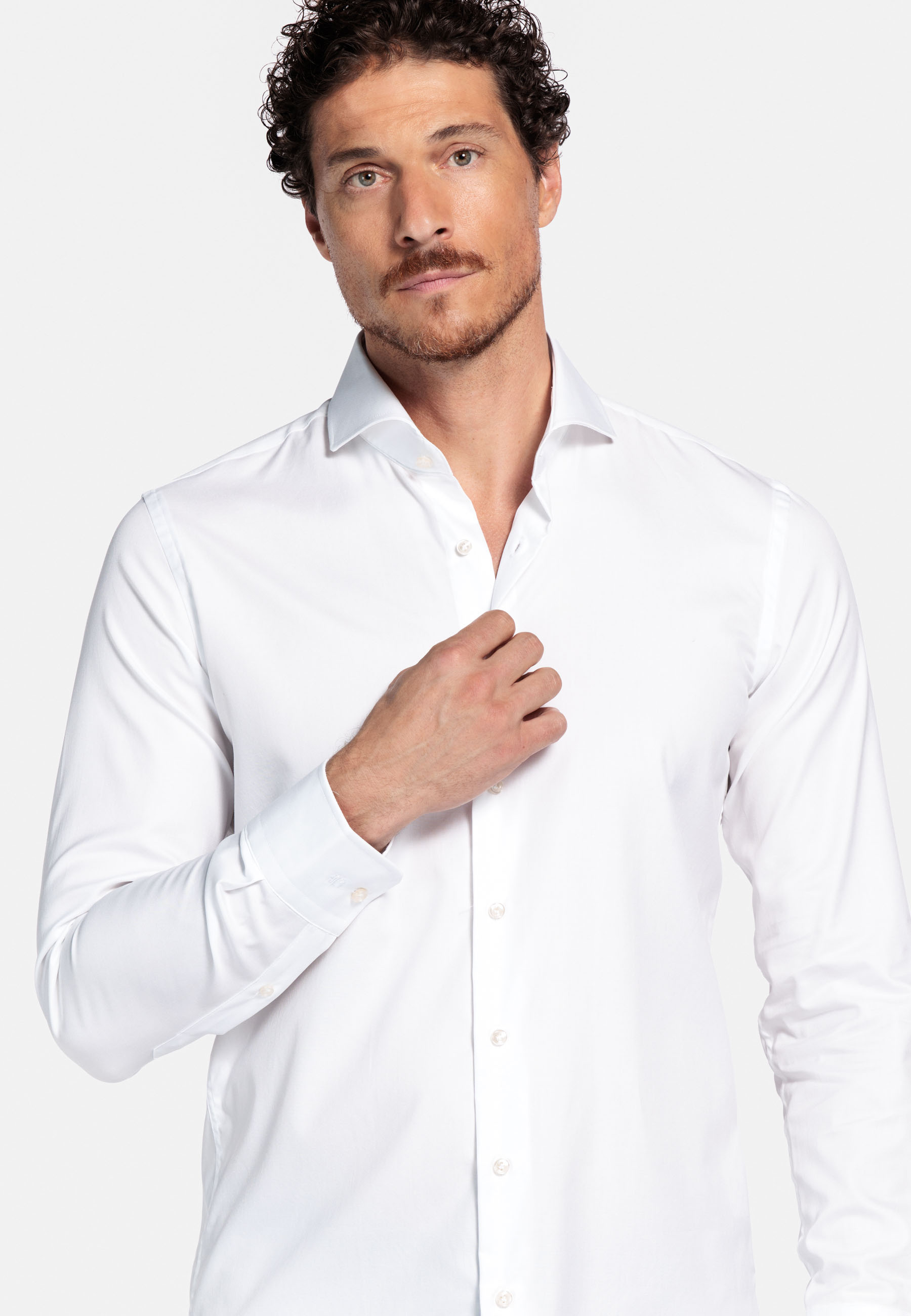 Two-ply katoenen overhemd - White