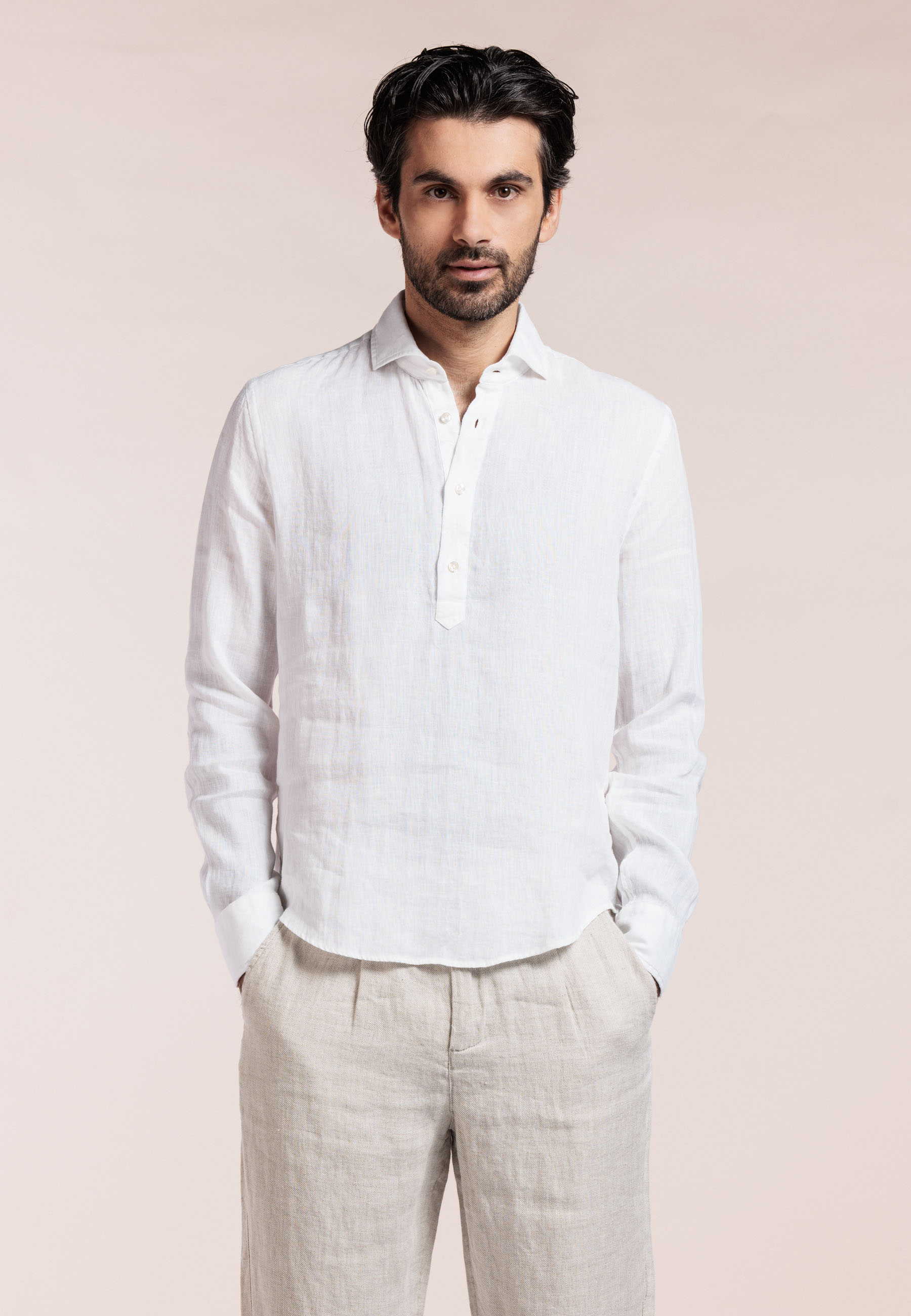 Linen pop over shirt