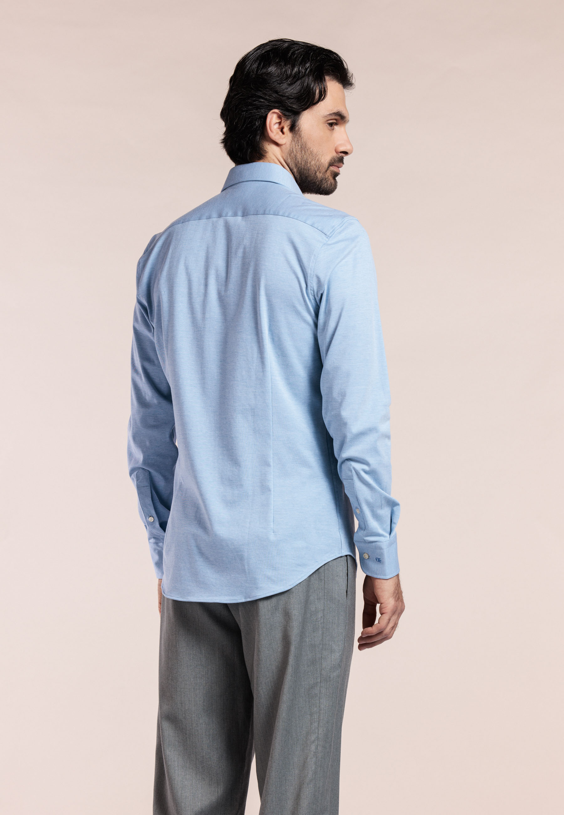 Melange pique stretch overhemd