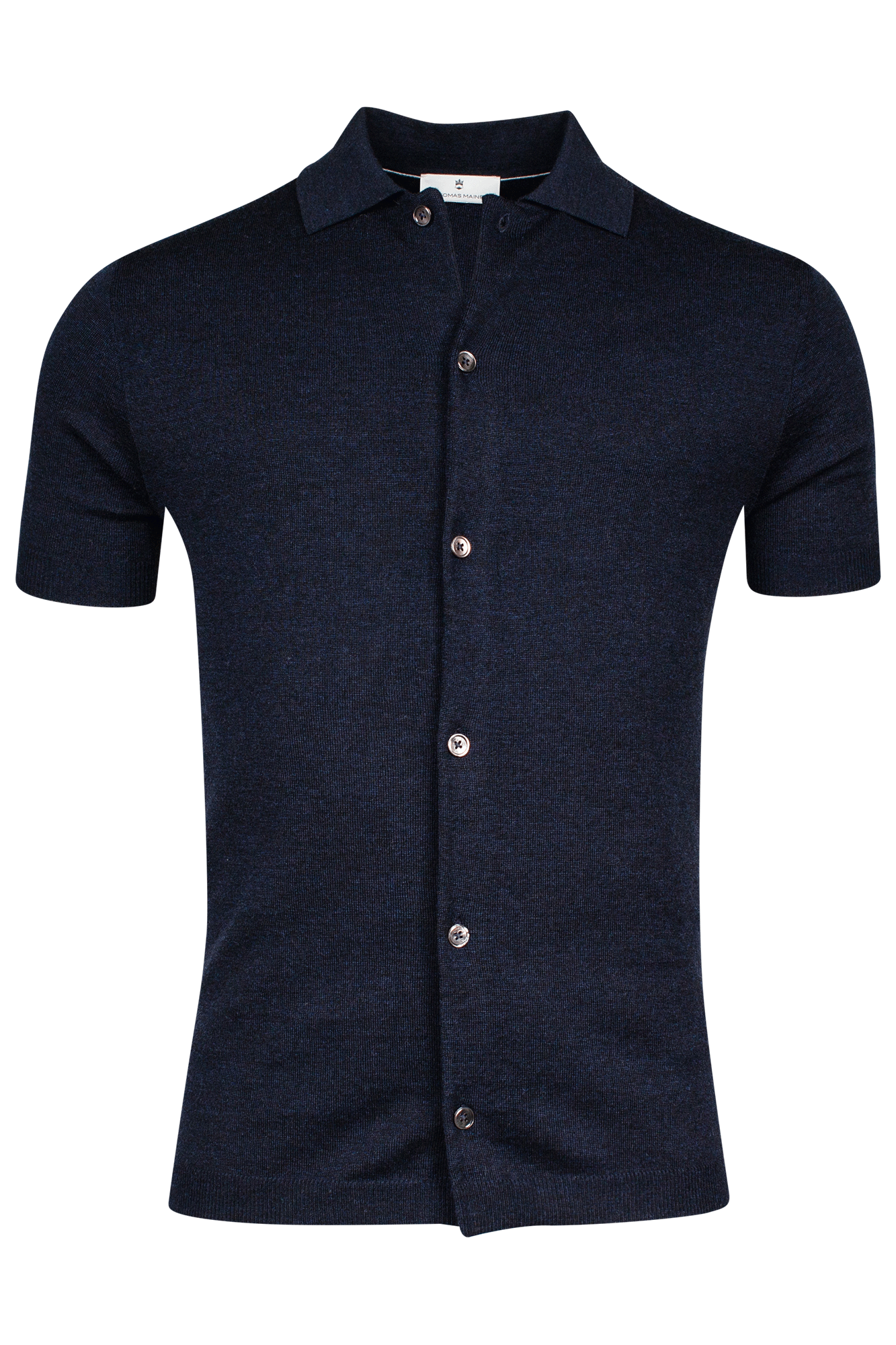 Overshirt Knitted, Polo Collar/ Short Sleeves