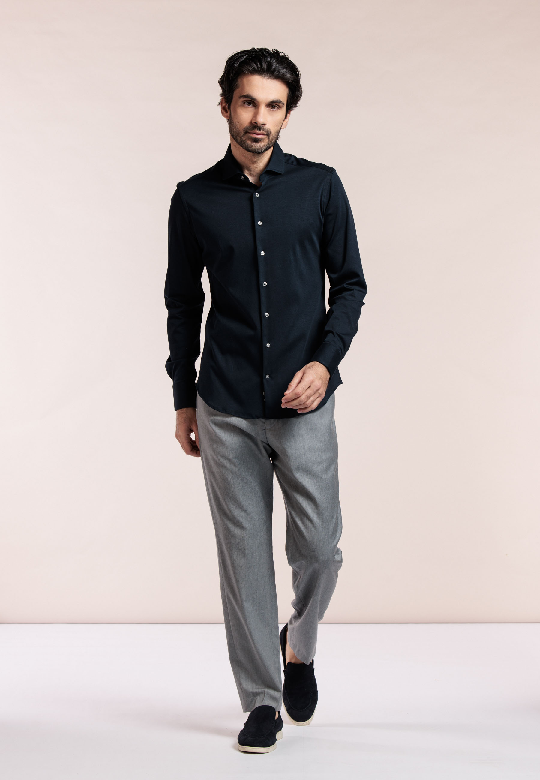 Liquid Cotton Overhemd - Navy