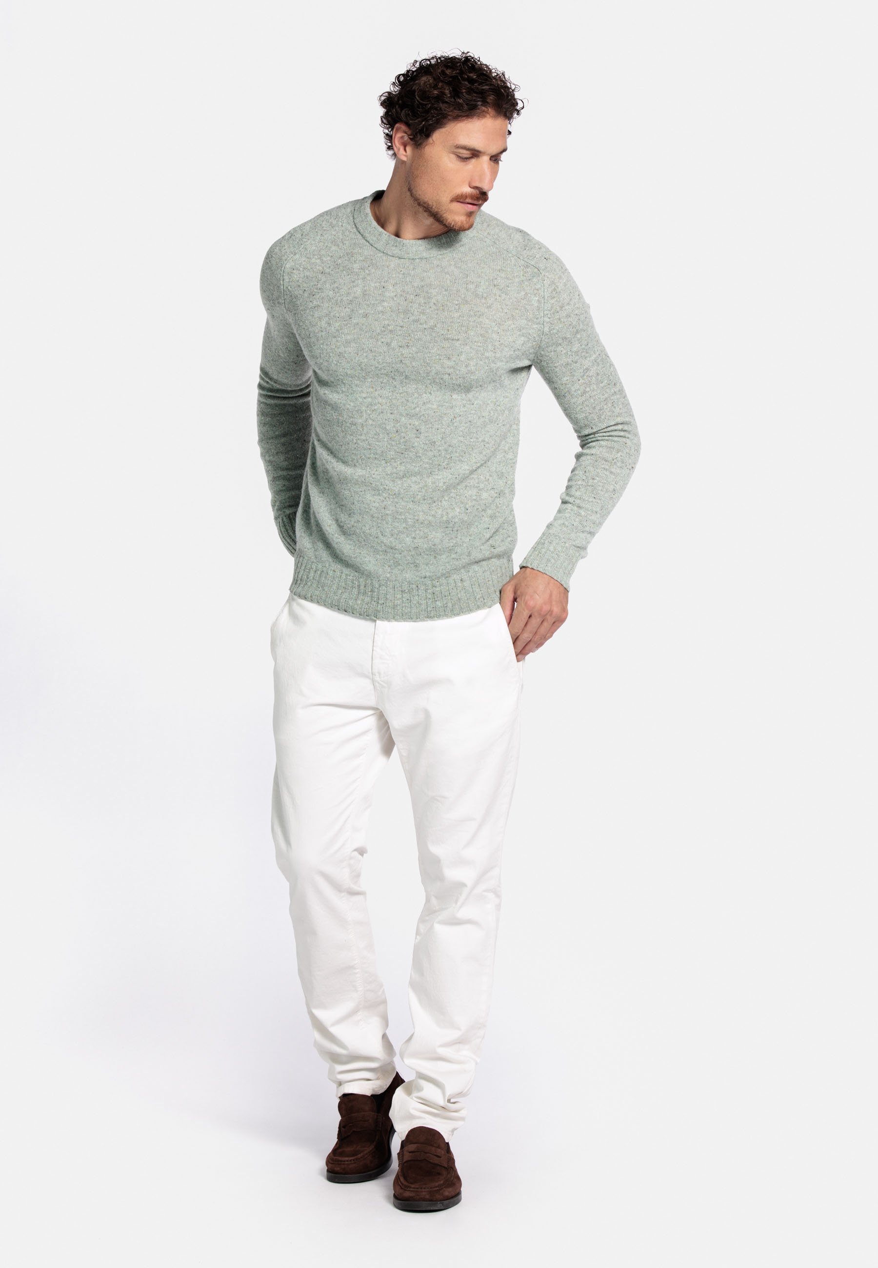 Merinowollen pullover - Green