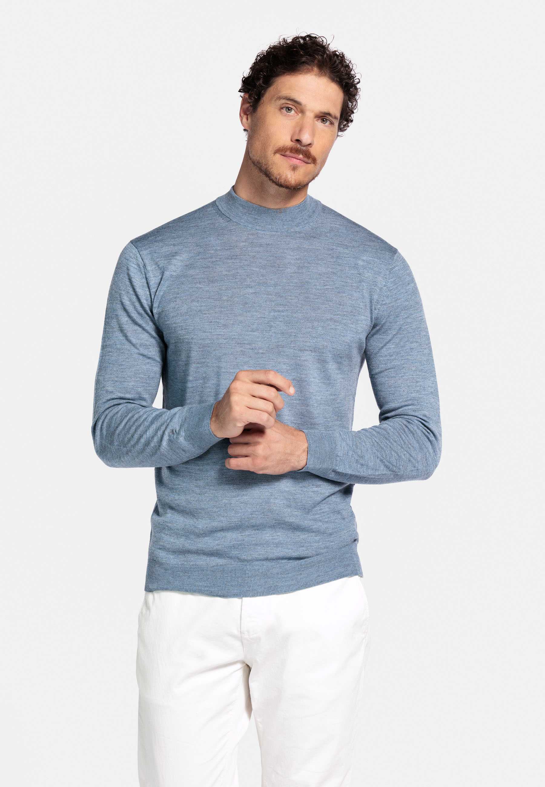 Merinowollen pullover - Blue