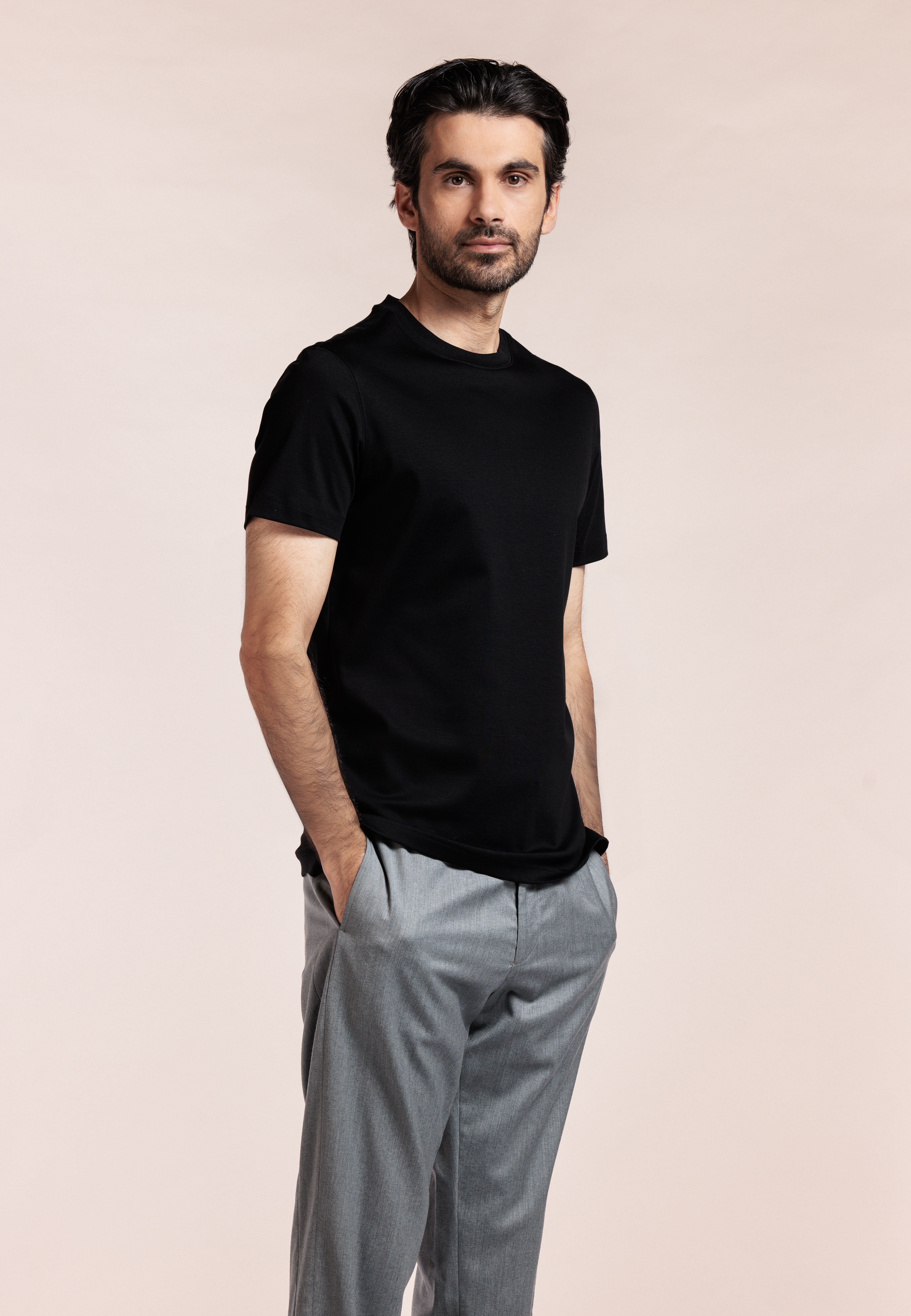 Liquid cotton T-shirt -  Black