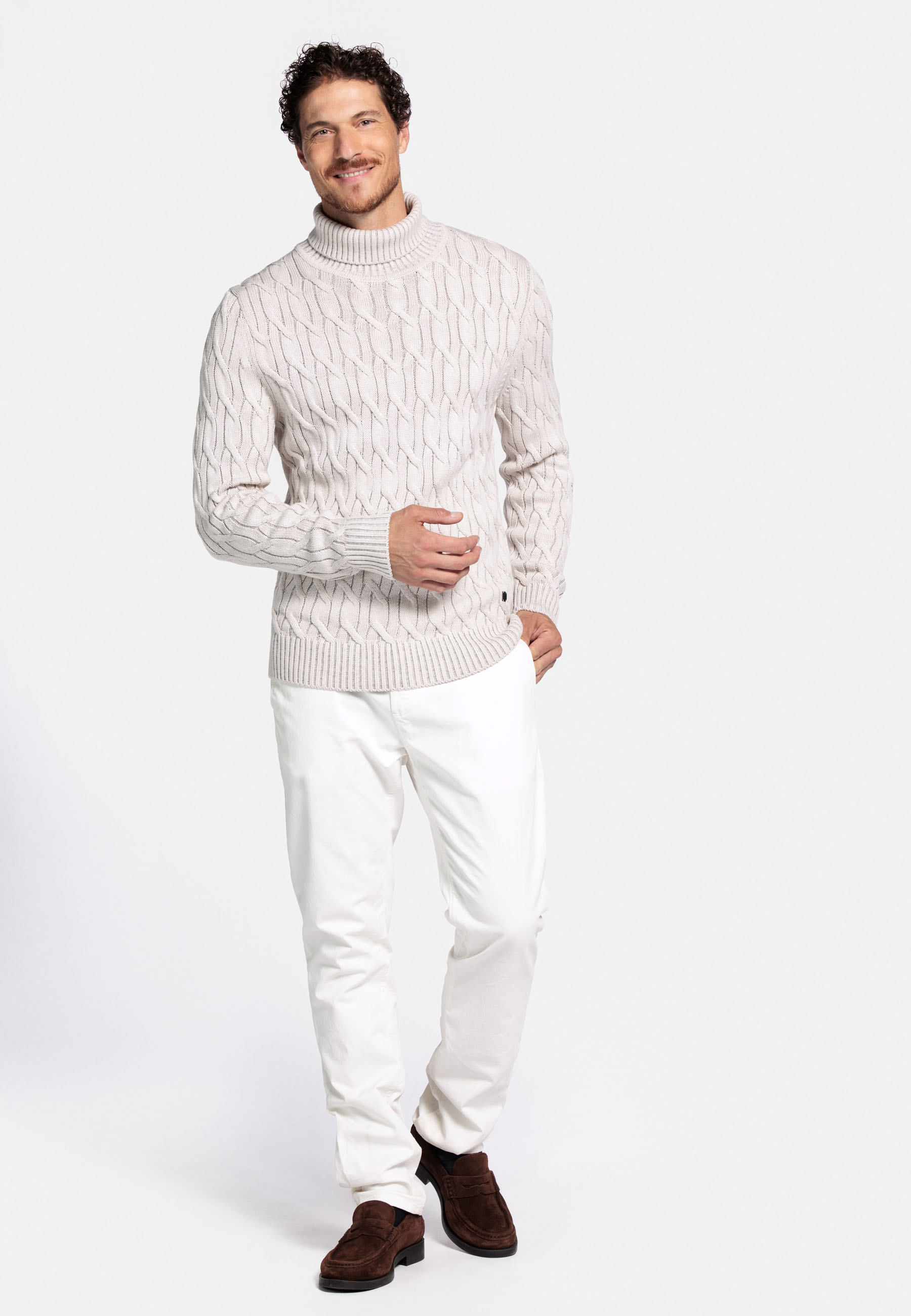 Merinowollen kabel coltrui - White