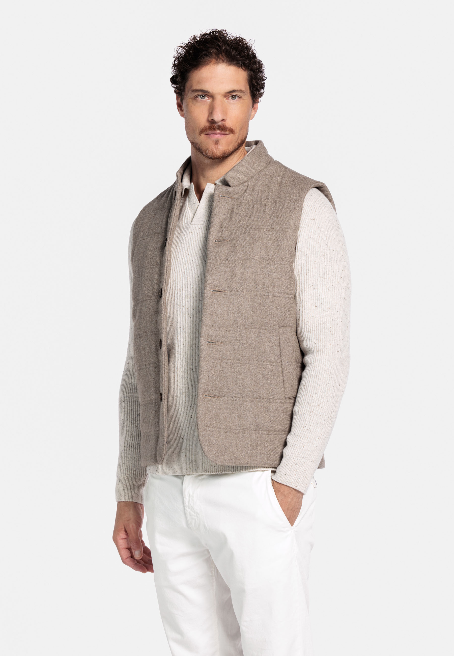 Wolmix Bodywarmer - Licht Beige