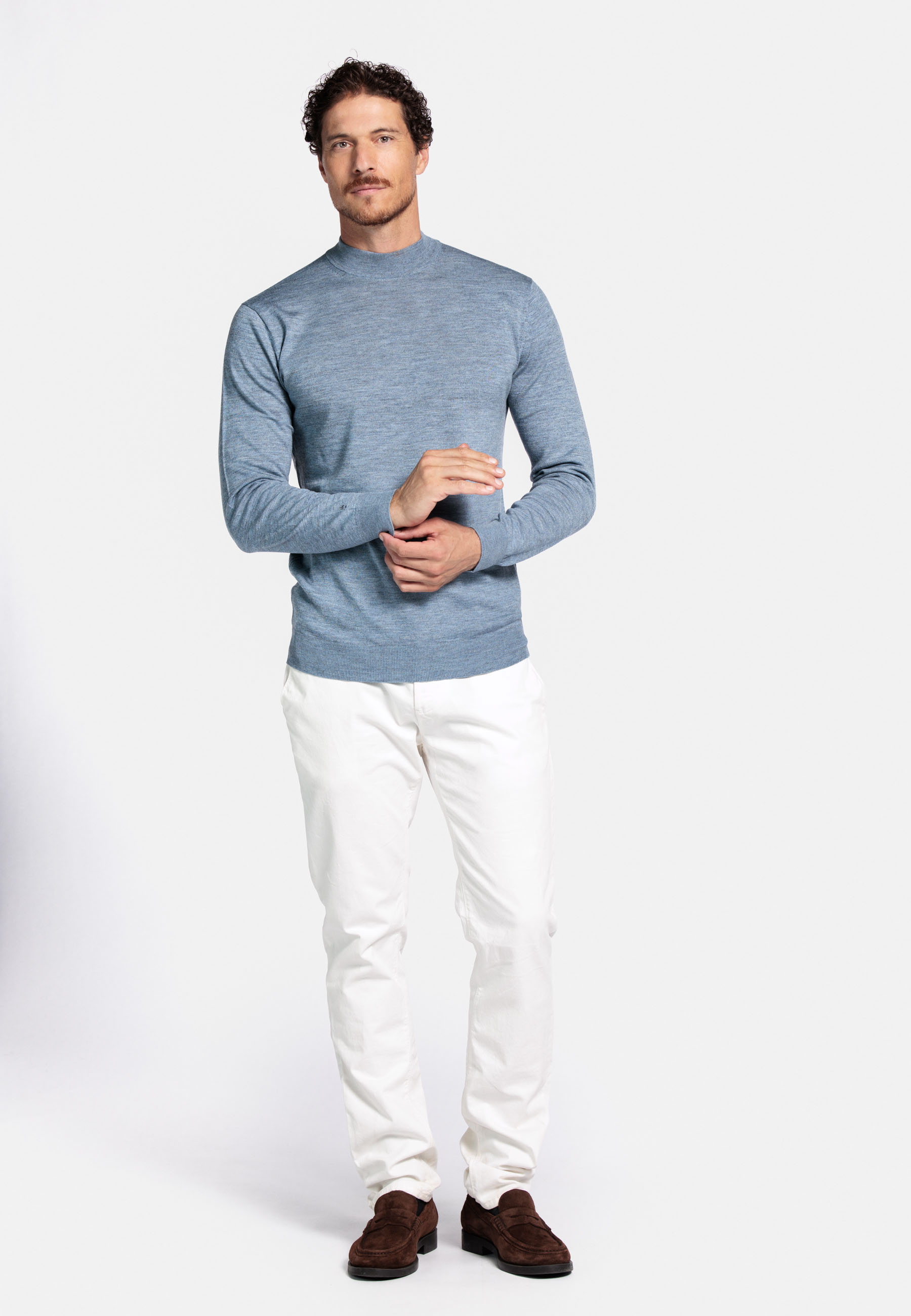 Merinowollen pullover - Blue
