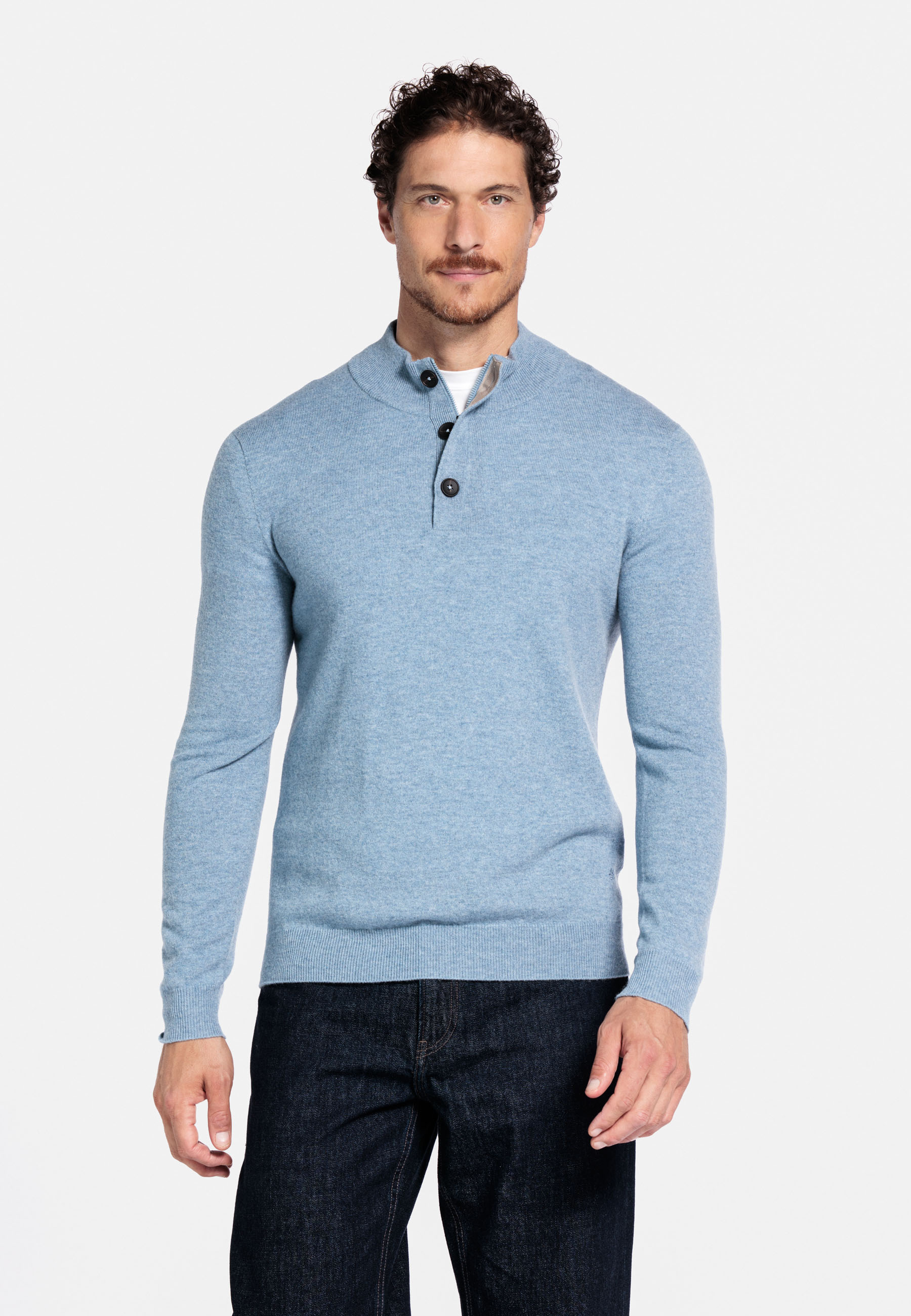 Merino-cashmere trui - Blue