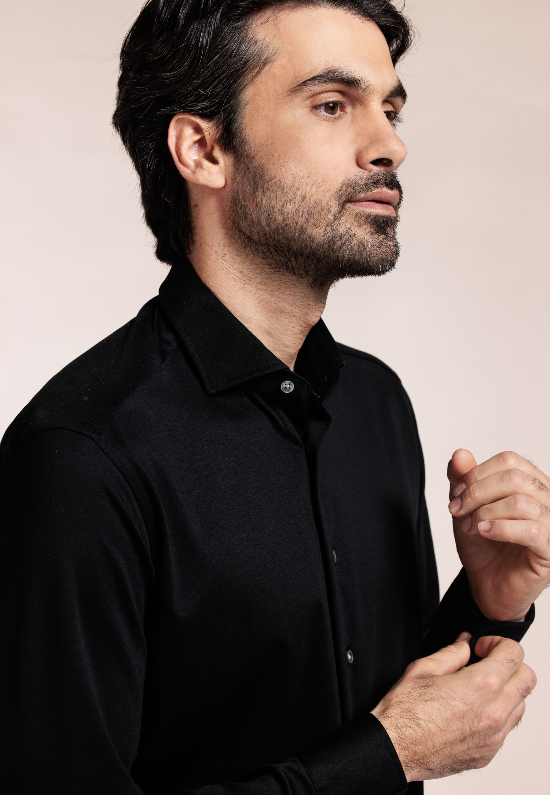 Liquid Cotton Overhemd - Black