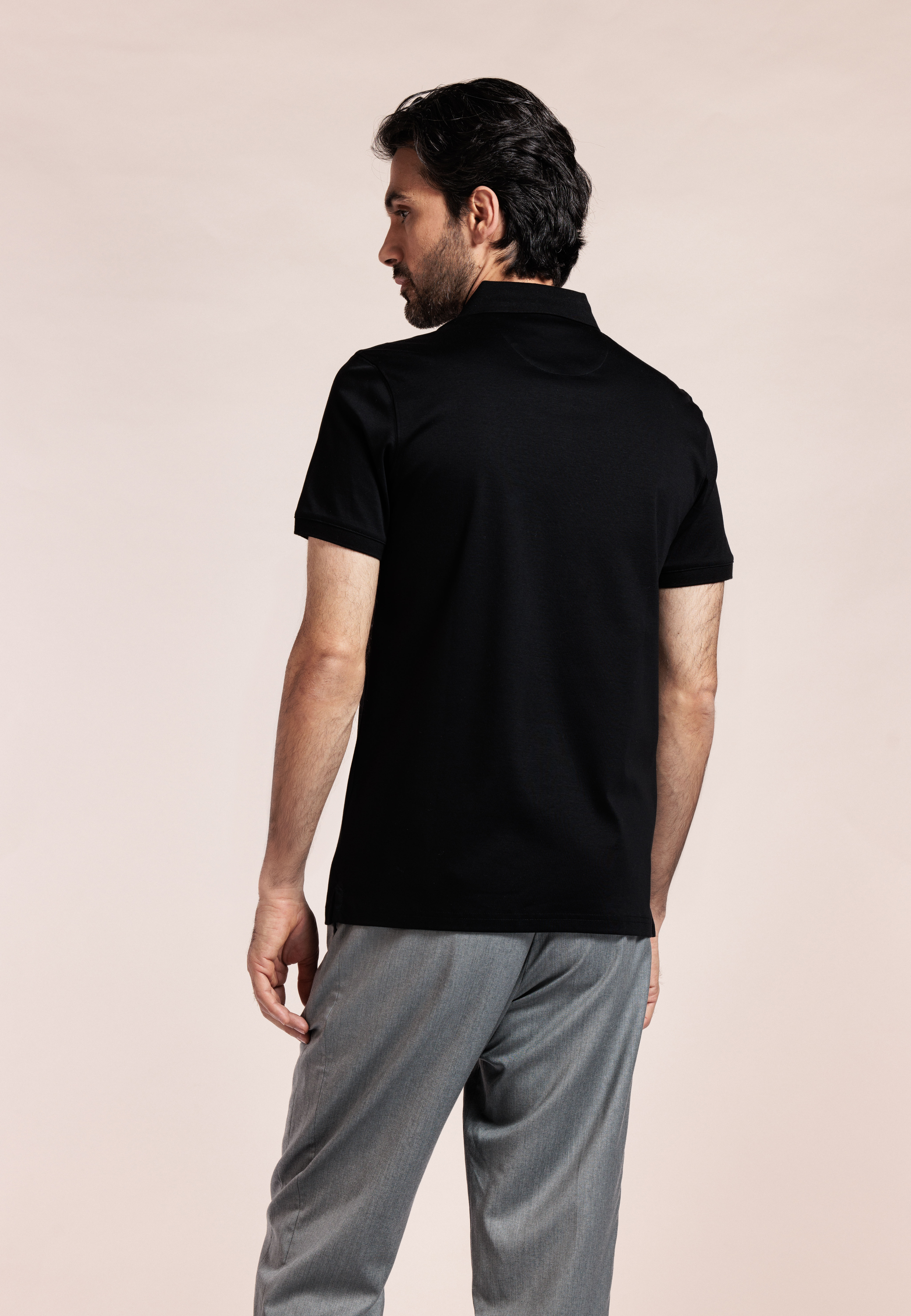 Liquid cotton polo - Black