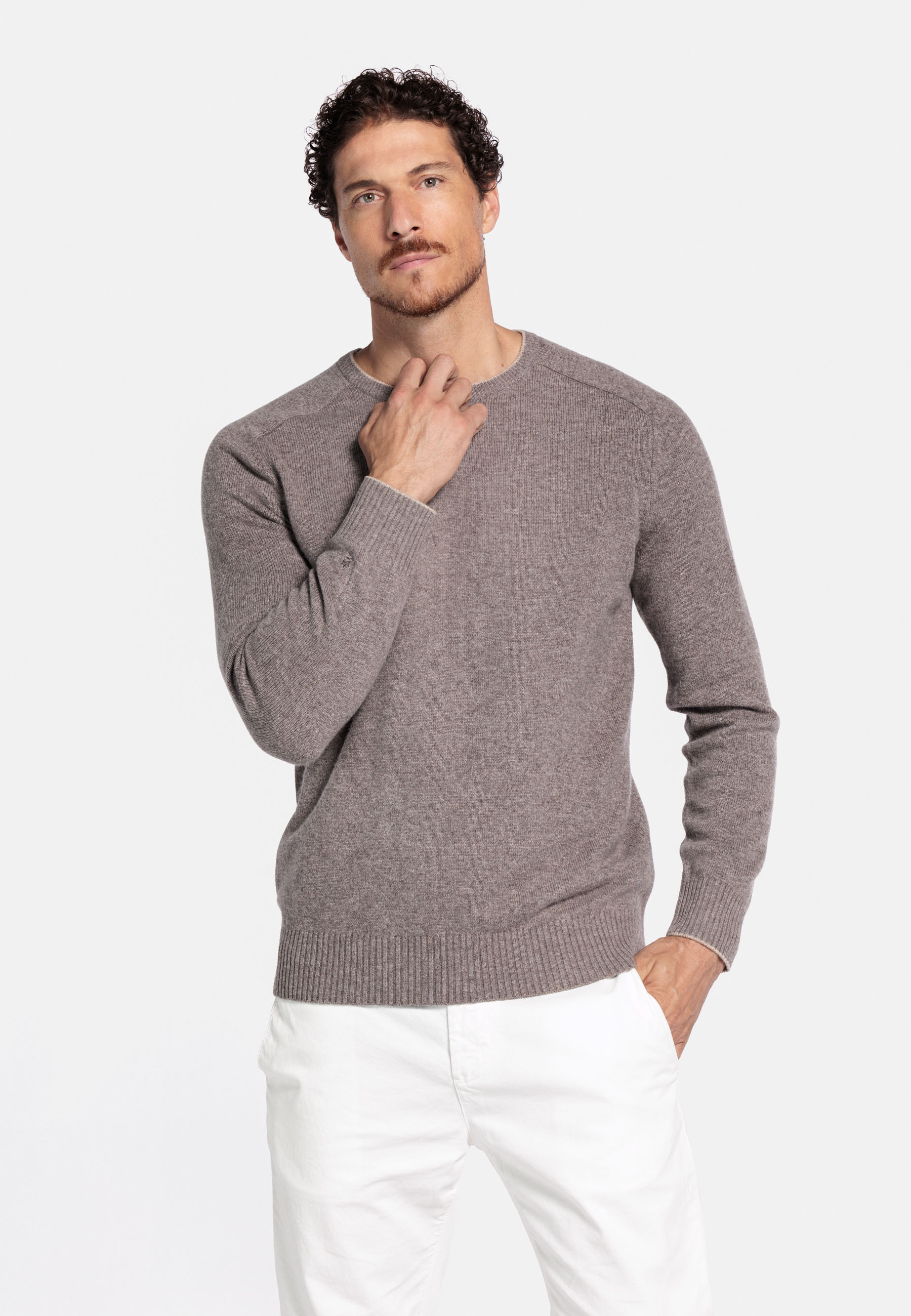 Lamswollen trui - Brown