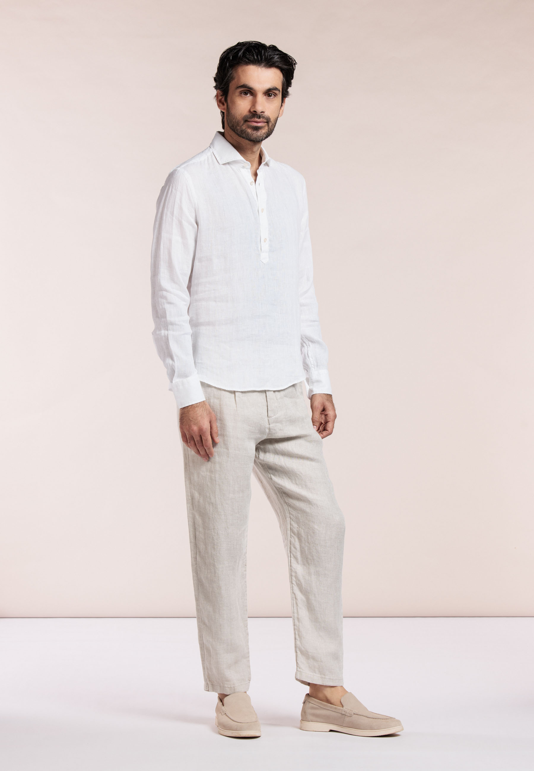 Linen pop over shirt