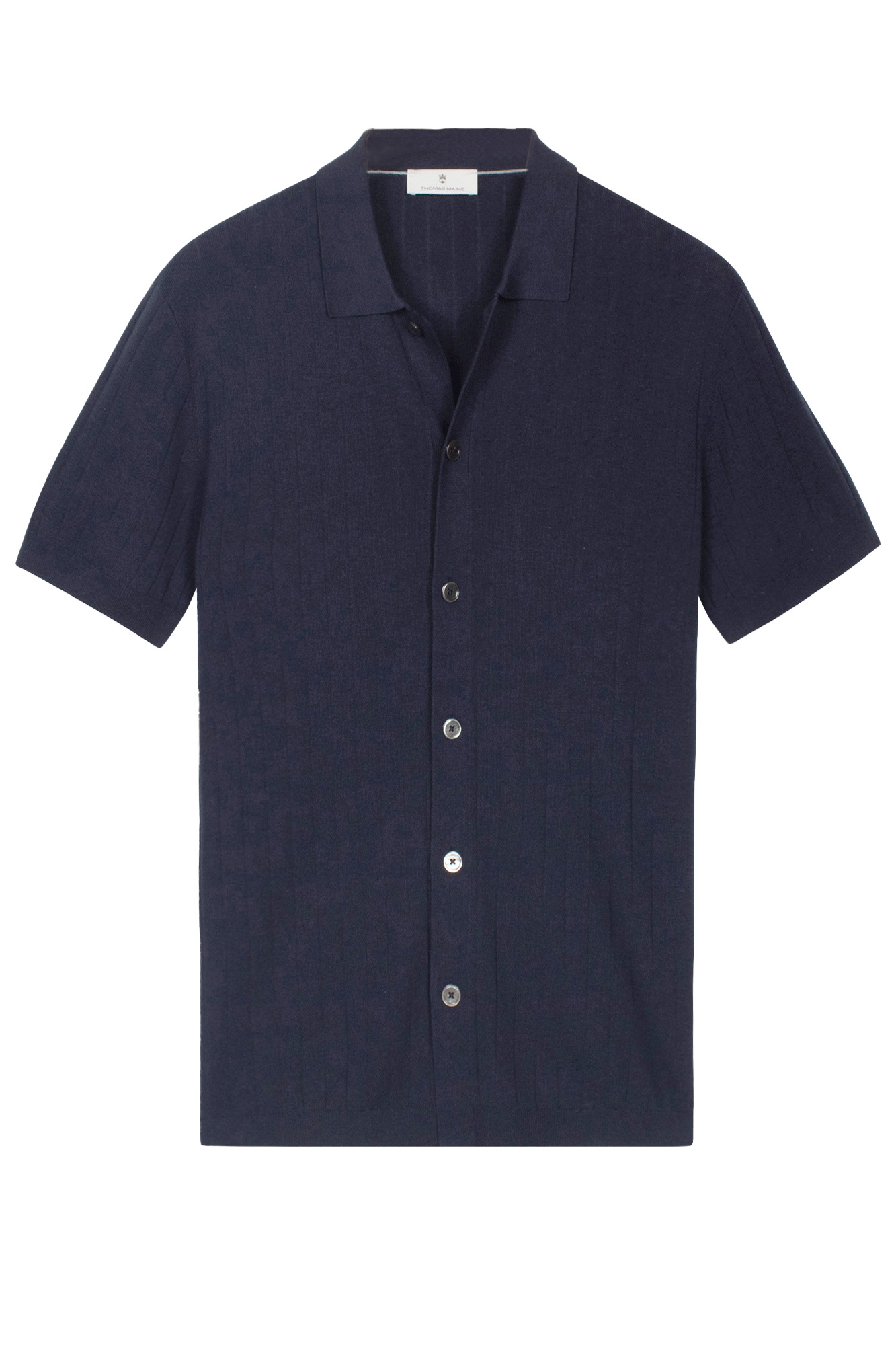 Gebreide polo met knopen - Blauw 